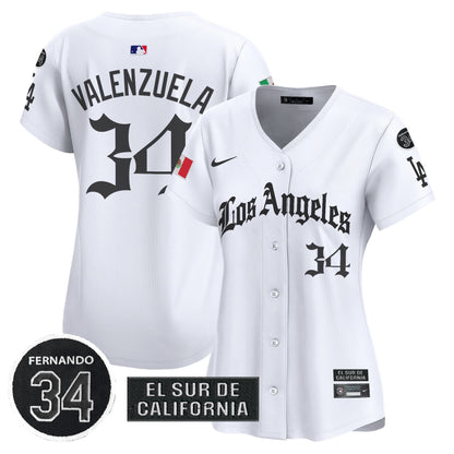 Women's Dodgers Mexico 2025 LA Gothic Style Patch Vapor Premier Limited Jersey - All Stitched
