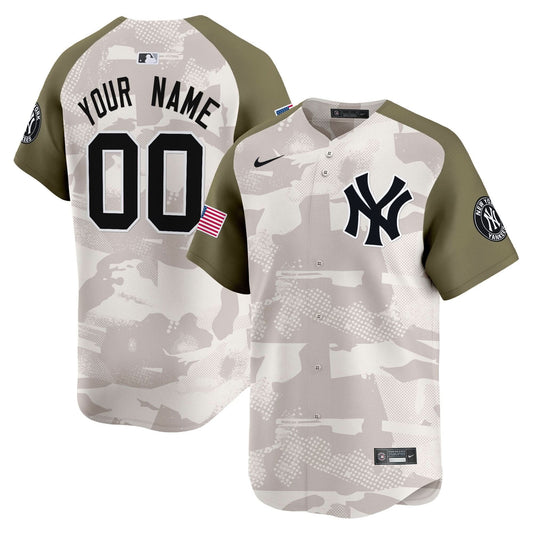 New York Yankees 2025 Armed Forces Day Vapor Premier Limited Custom Jersey - Stitched