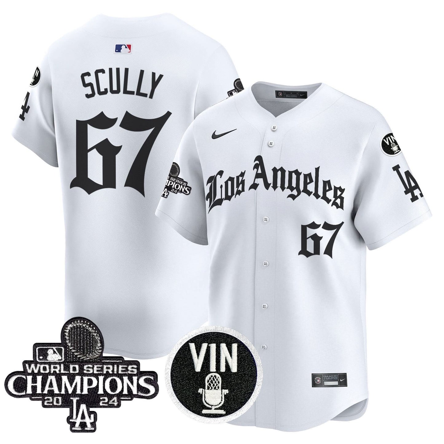 Men's Dodgers 2025 LA Gothic Style Vapor Premier Limited Jersey - All Stitched