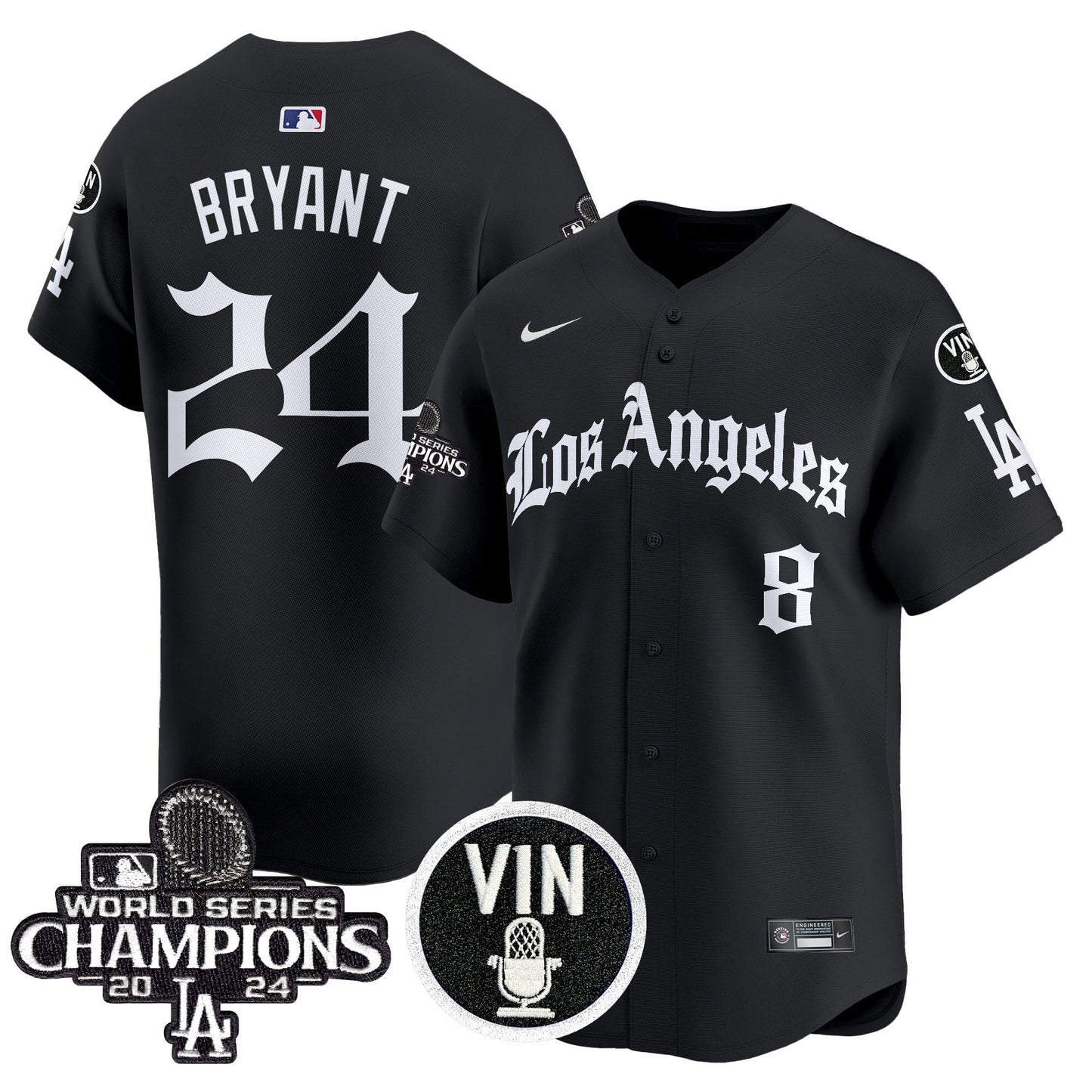 Men's Dodgers 2025 LA Gothic Style Vapor Premier Limited Jersey - All Stitched