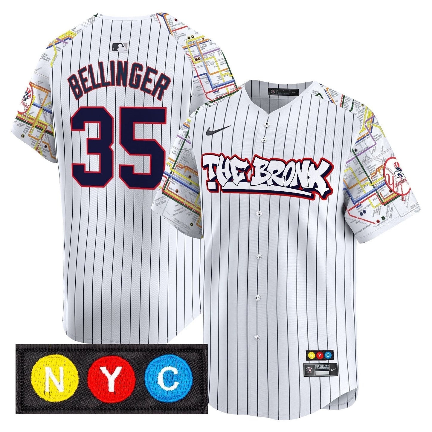 Men's New York Yankees The Bronx Subway Style Vapor Premier Limited Jersey - Stitched