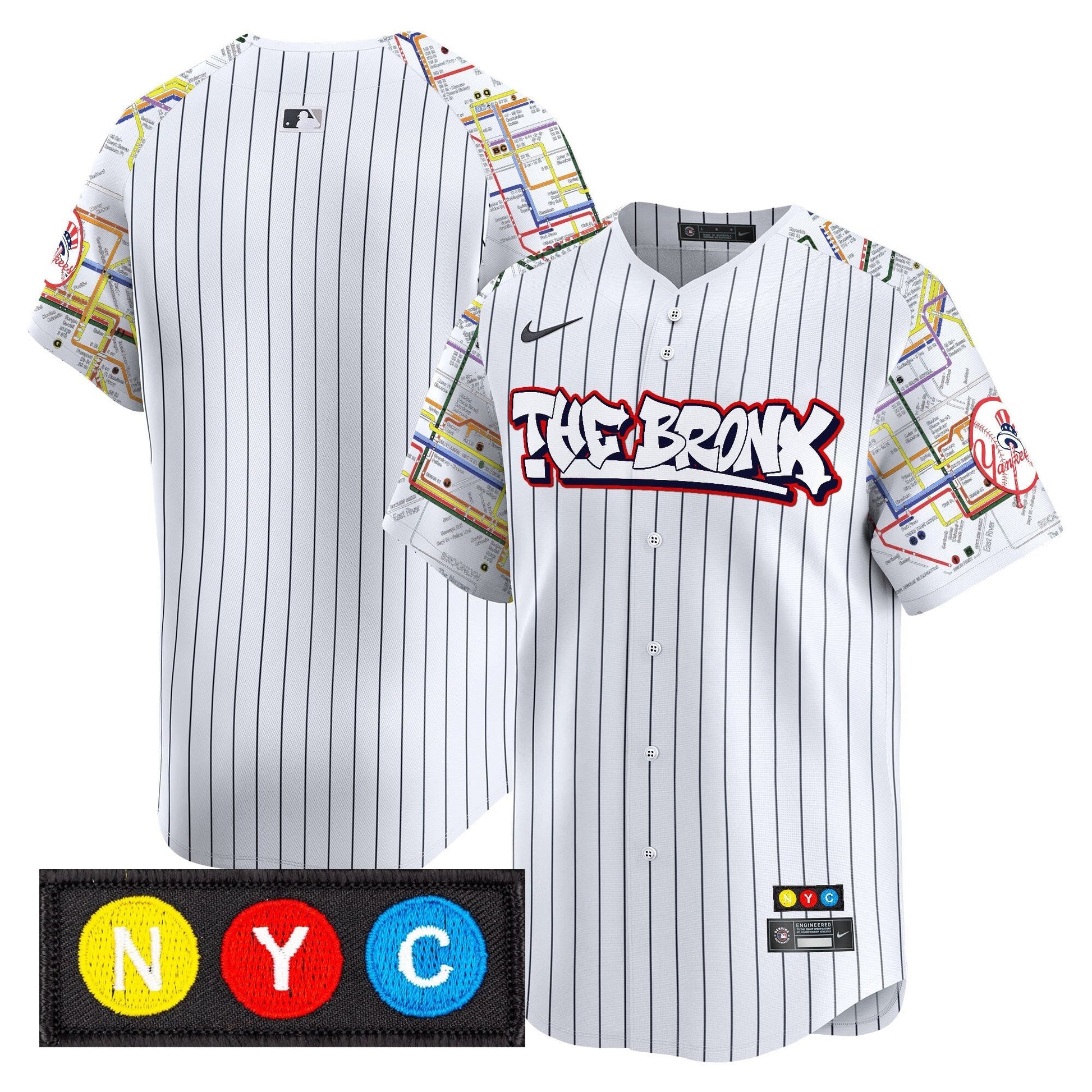 Men's New York Yankees The Bronx Subway Style Vapor Premier Limited Jersey - Stitched