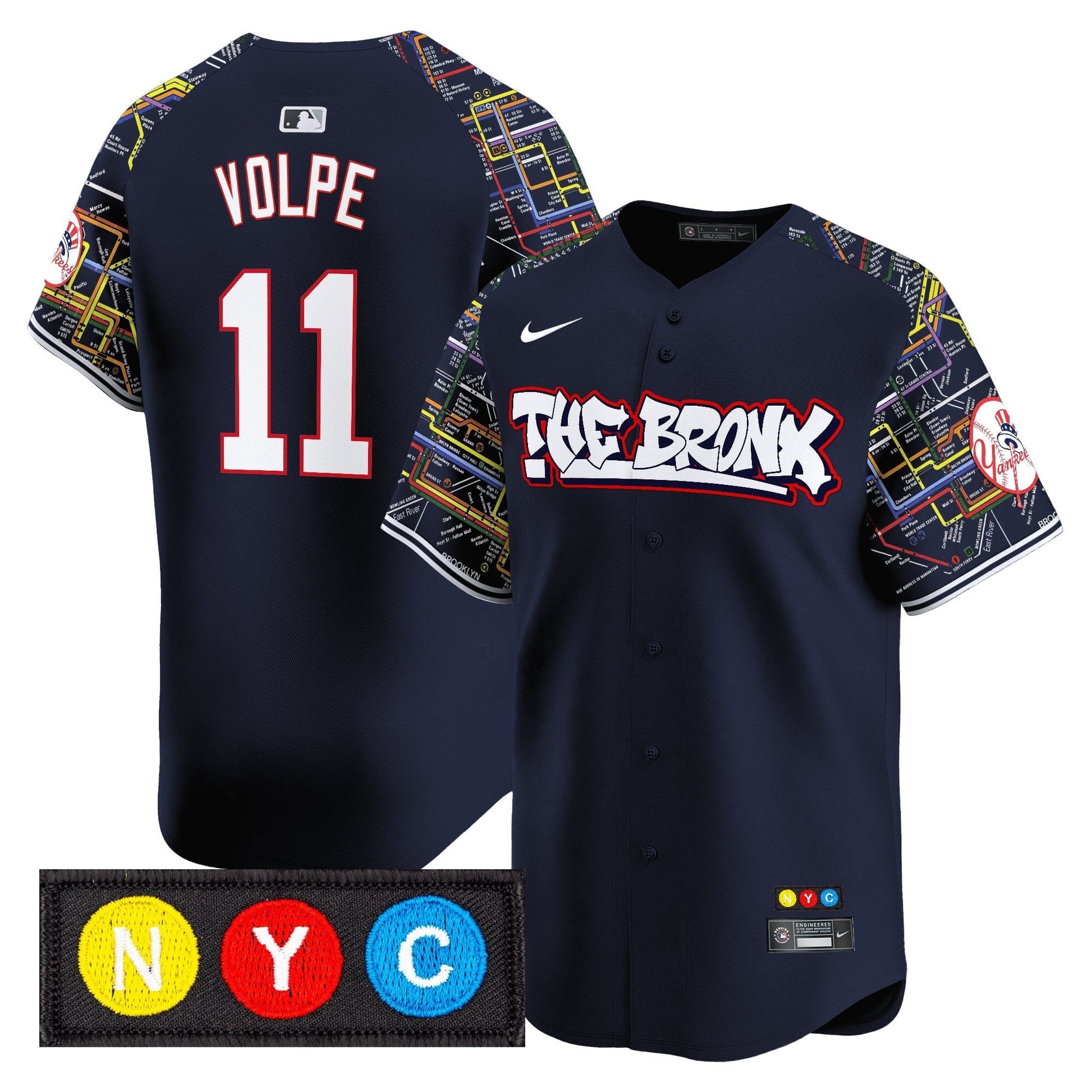 Men's New York Yankees The Bronx Subway Style Vapor Premier Limited Jersey - Stitched