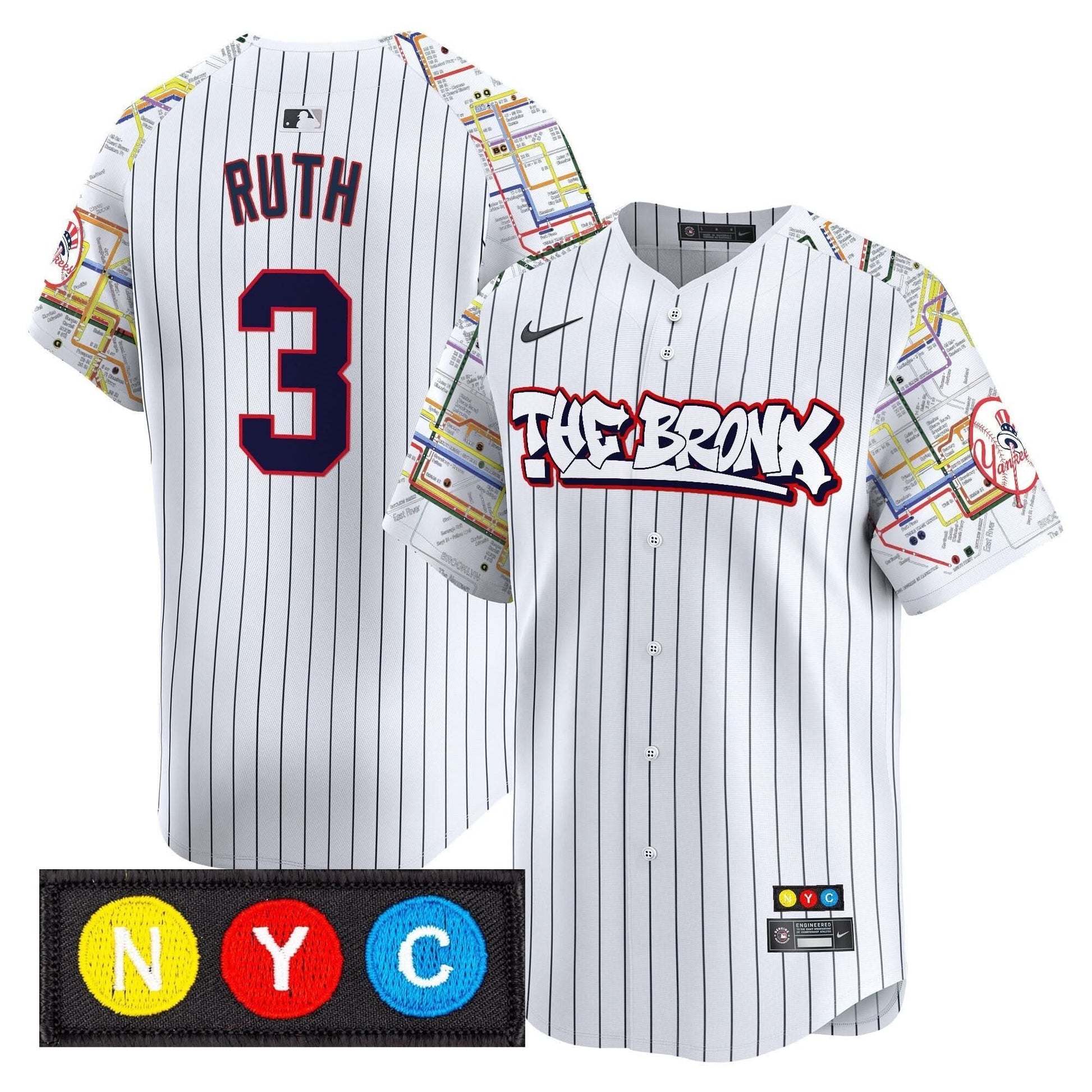 Men's New York Yankees The Bronx Subway Style Vapor Premier Limited Jersey - Stitched