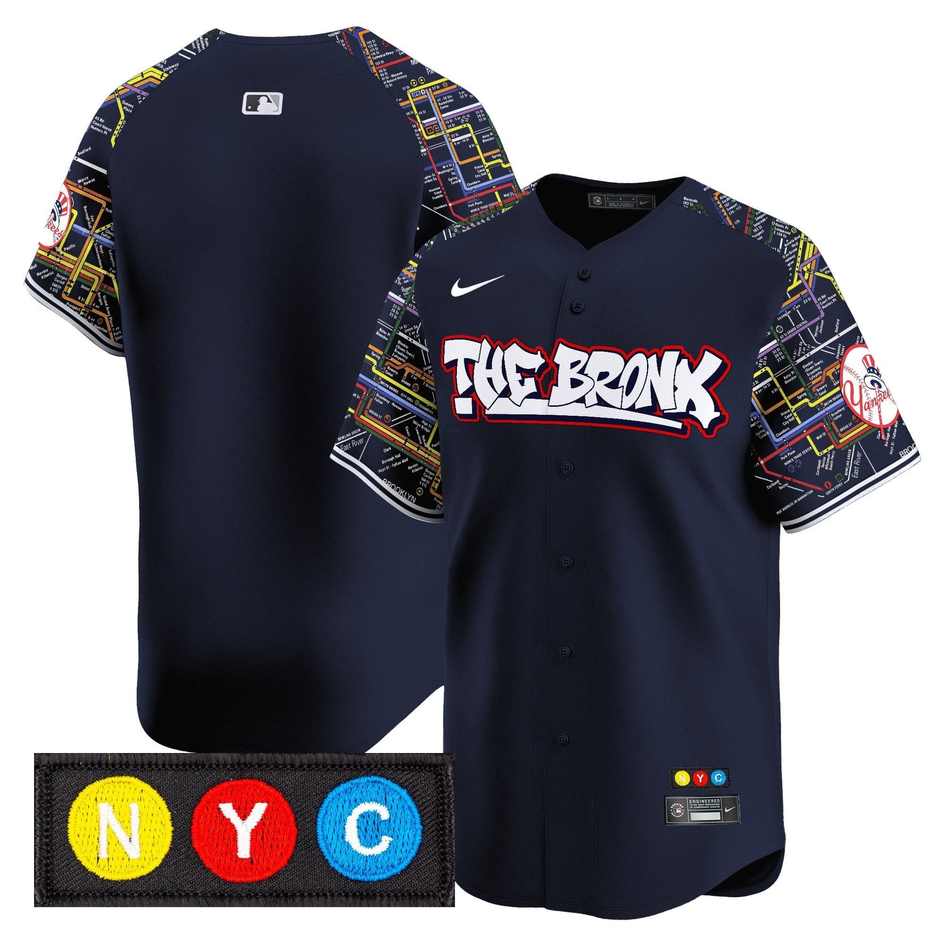 Men's New York Yankees The Bronx Subway Style Vapor Premier Limited Jersey - Stitched