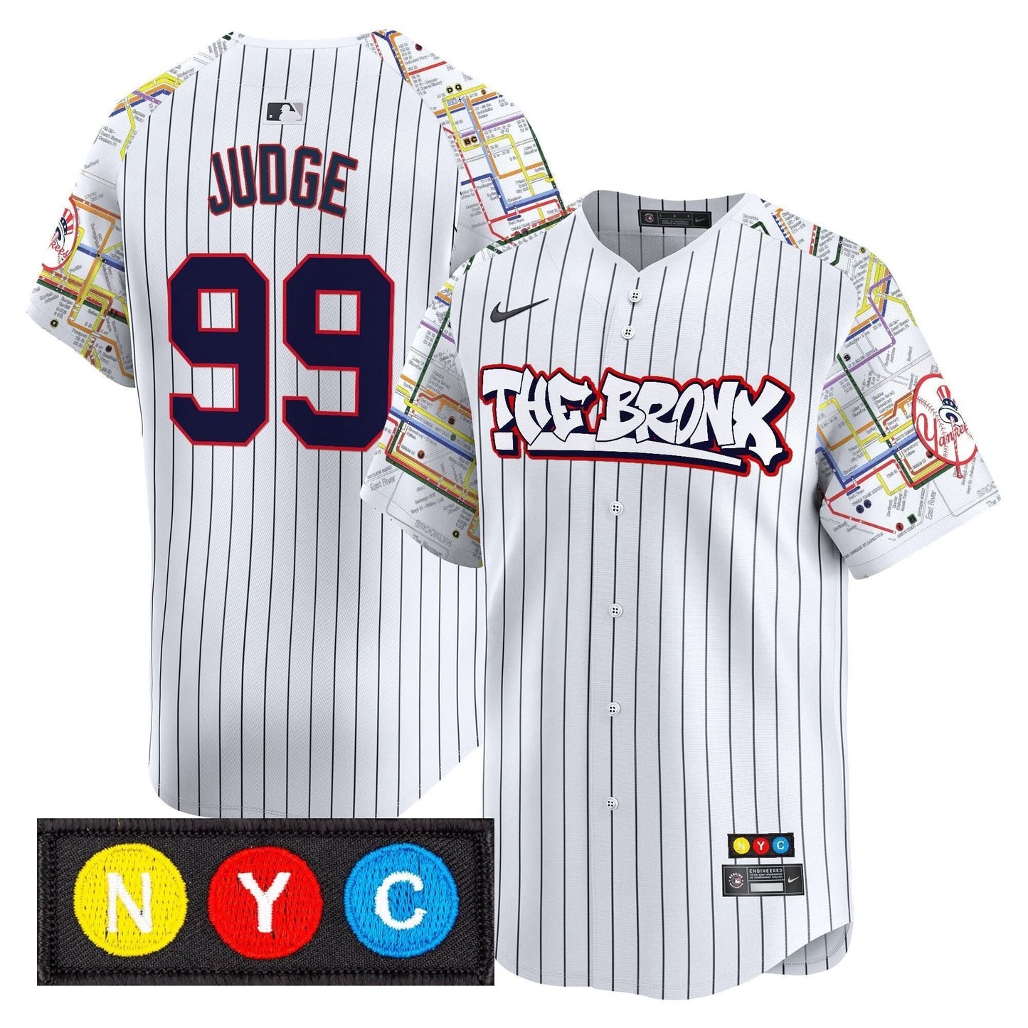 Men's New York Yankees The Bronx Subway Style Vapor Premier Limited Jersey - Stitched