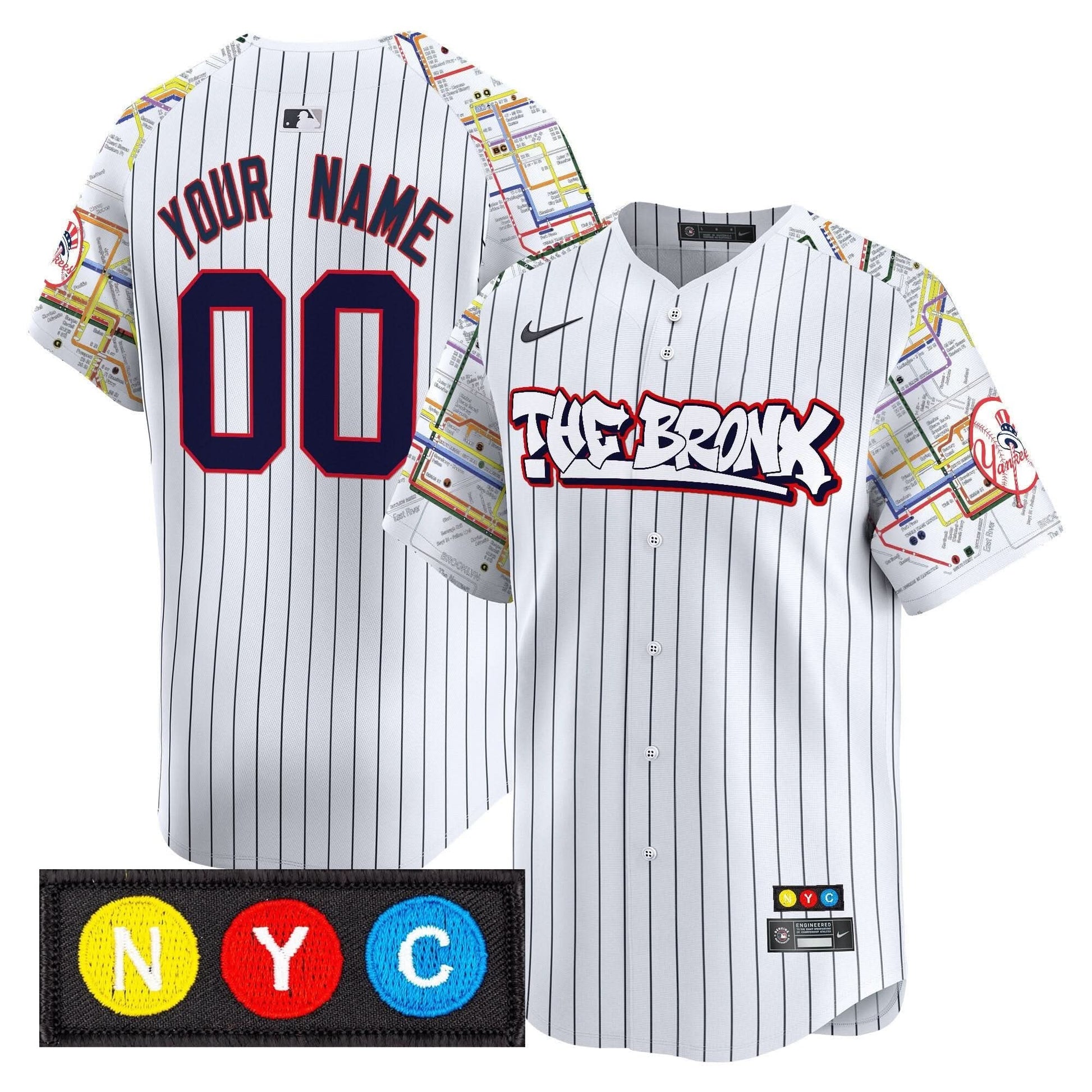 New York Yankees The Bronx Subway Style Vapor Premier Limited Custom Jersey - Stitched
