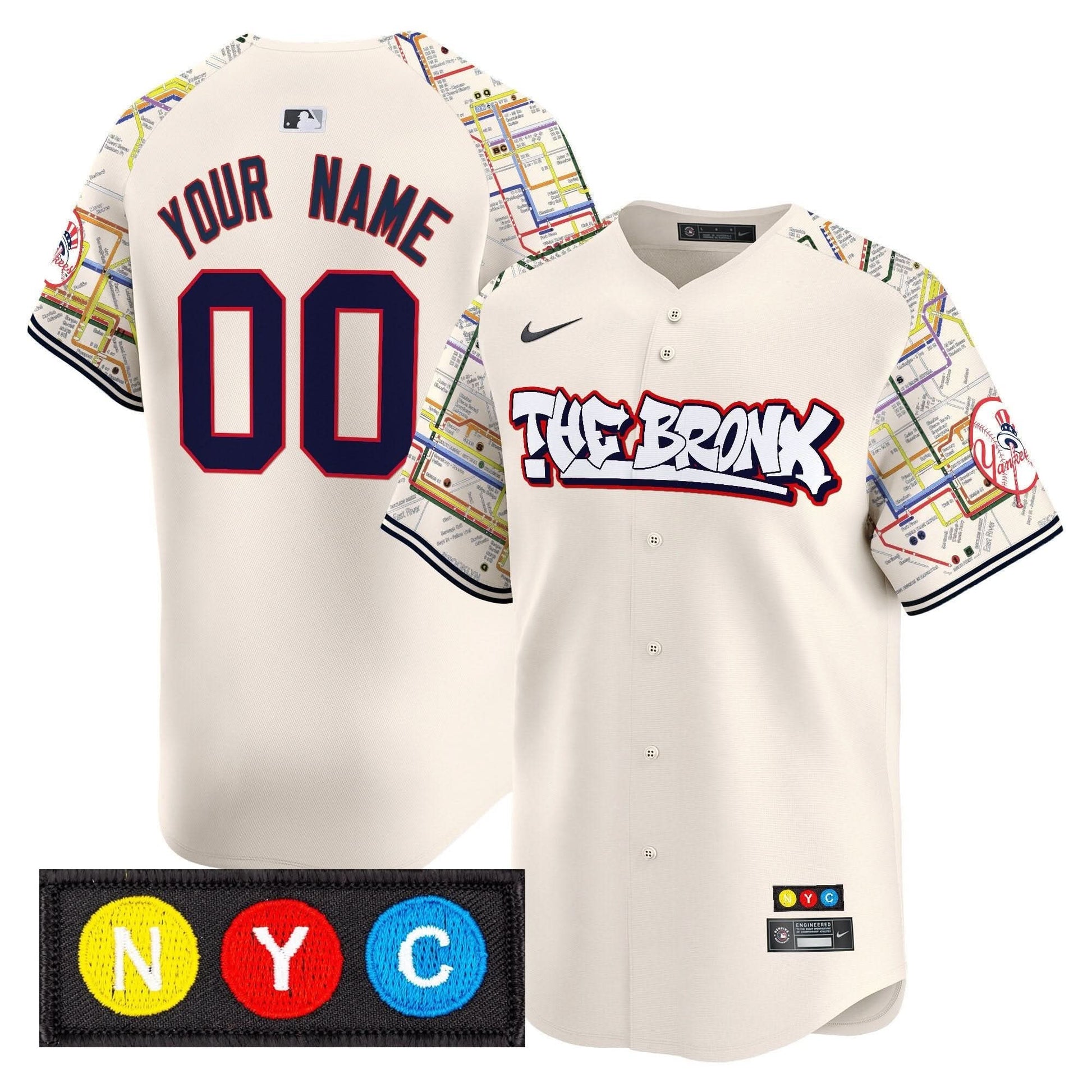 New York Yankees The Bronx Subway Style Vapor Premier Limited Custom Jersey - Stitched