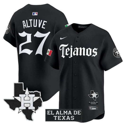 Men's Houston Astros Mexico Tejano Barrio Style Vapor Premier Limited Jersey - All Stitched