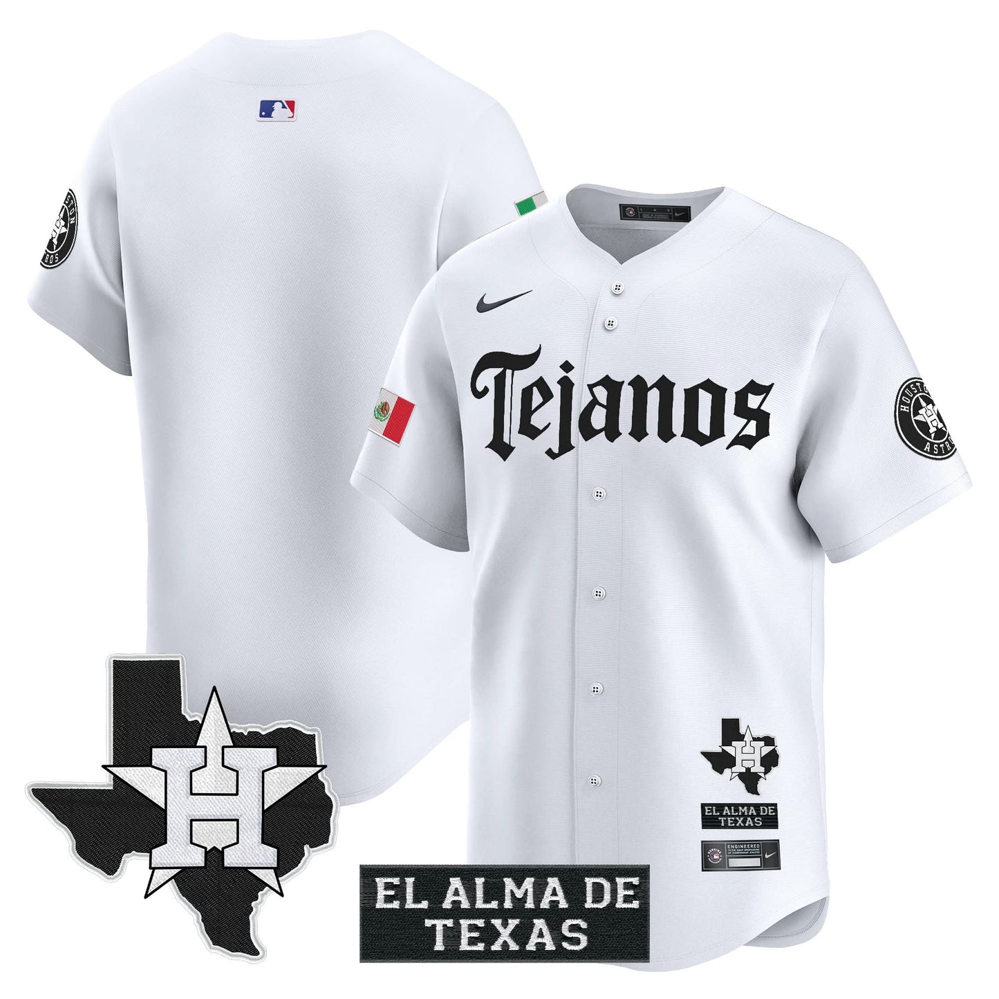 Men's Houston Astros Mexico Tejano Barrio Style Vapor Premier Limited Jersey - All Stitched