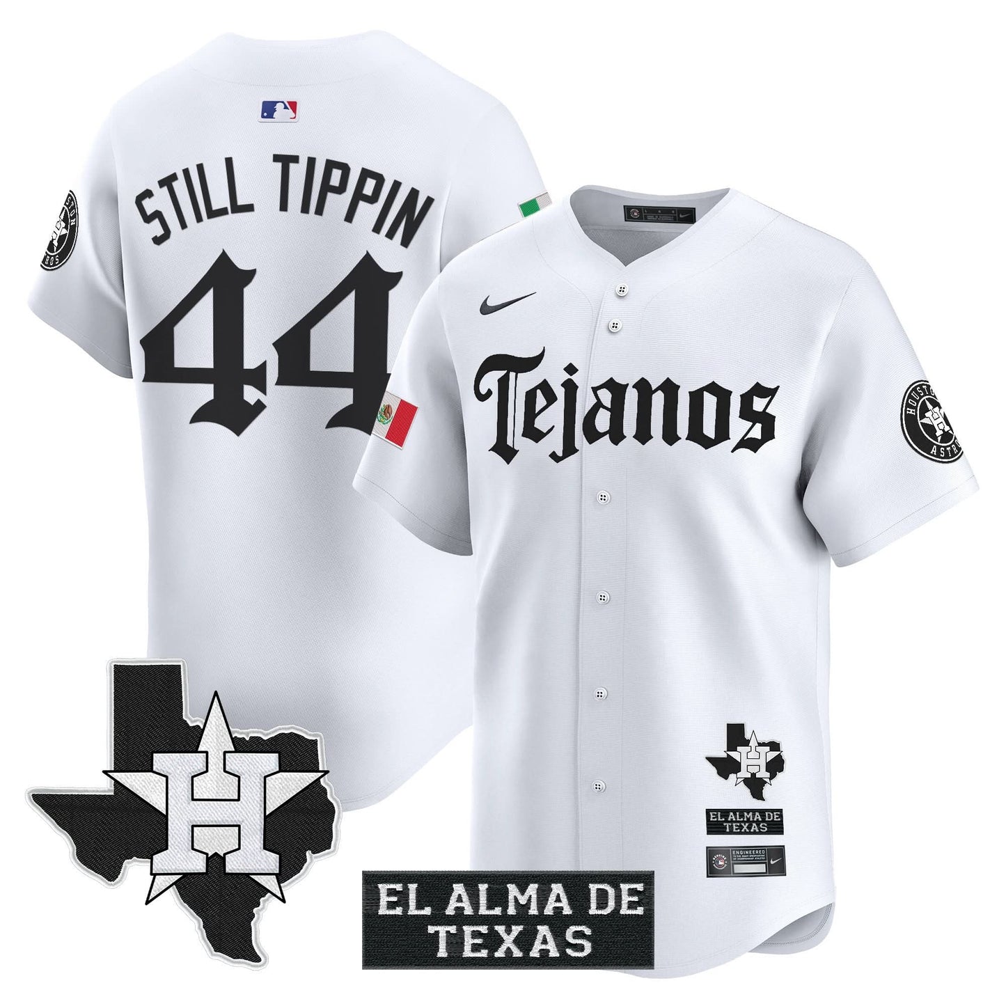 Men's Houston Astros Mexico Tejano Barrio Style Vapor Premier Limited Jersey - All Stitched