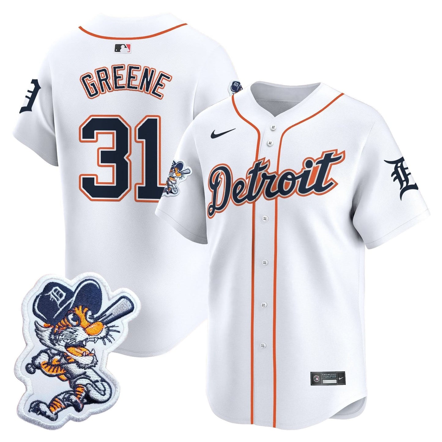 Men's Detroit Tigers Paws Patch Vapor Premier Limited Jersey - All Stitched