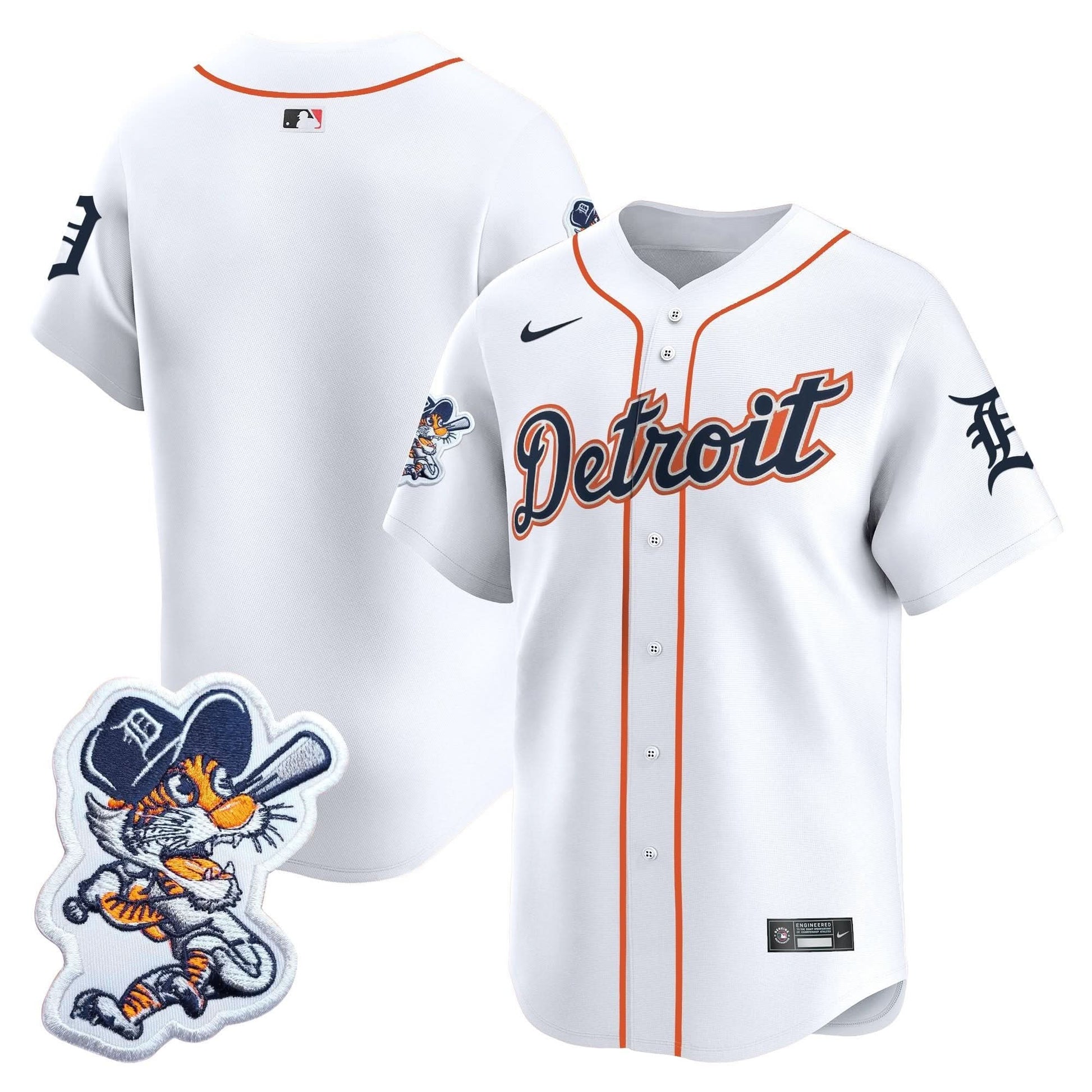 Men's Detroit Tigers Paws Patch Vapor Premier Limited Jersey - All Stitched