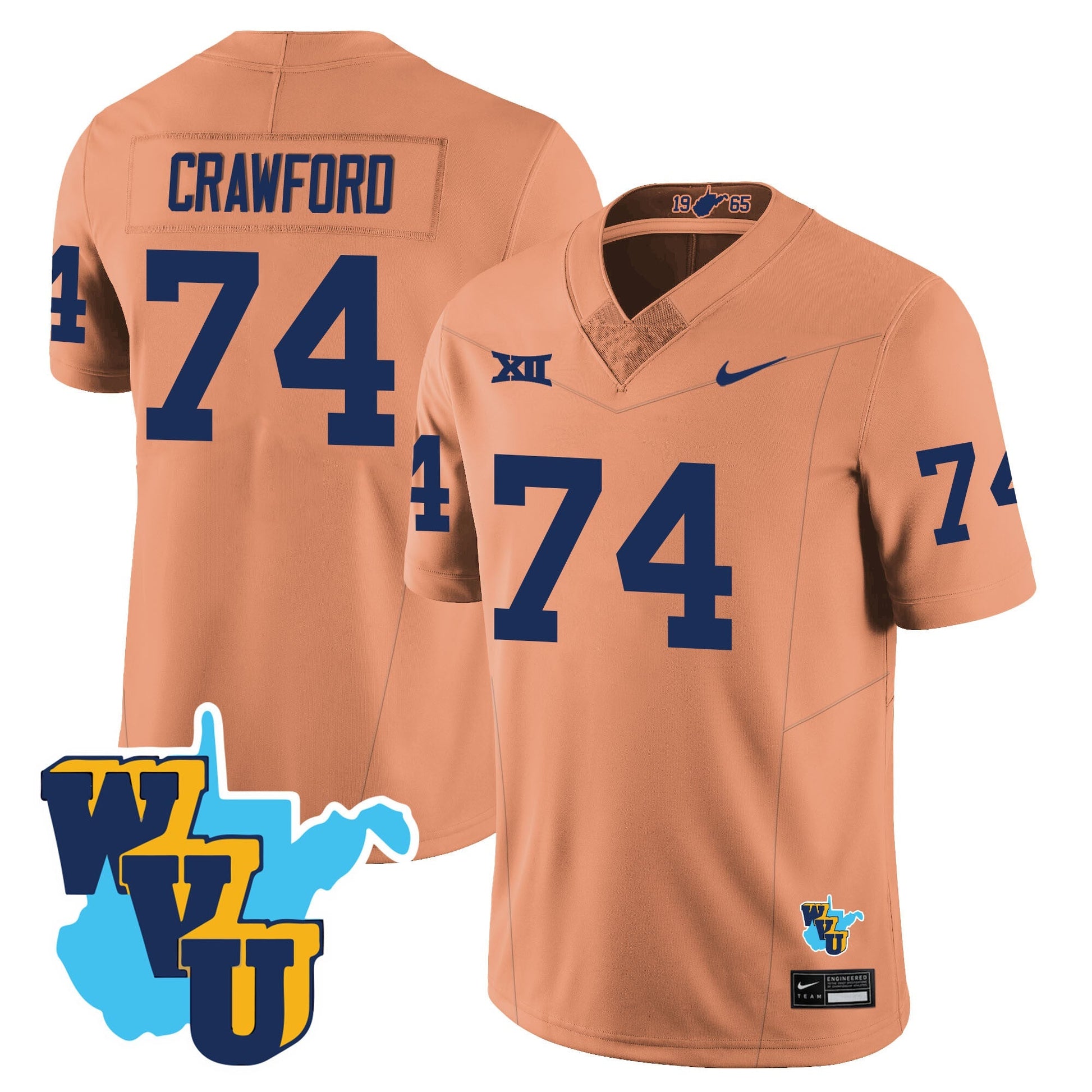 Men's West Virginia Mountaineers 1965-2025 Throwback Jersey - All Stitched