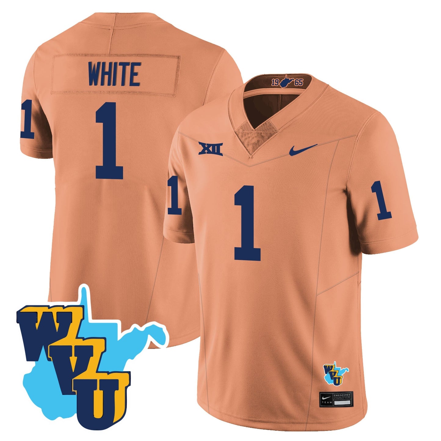 Men's West Virginia Mountaineers 1965-2025 Throwback Jersey - All Stitched