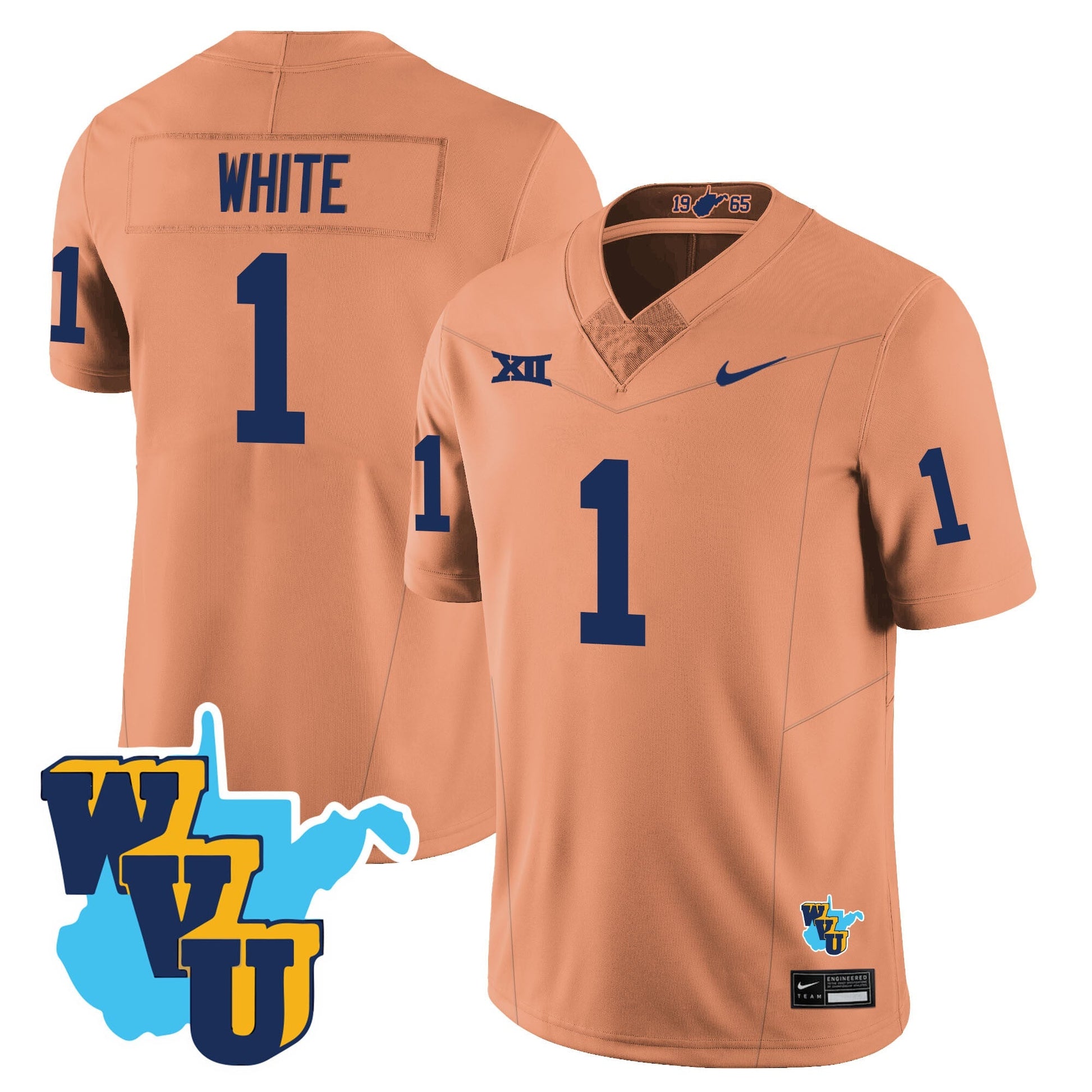 Men's West Virginia Mountaineers 1965-2025 Throwback Jersey - All Stitched