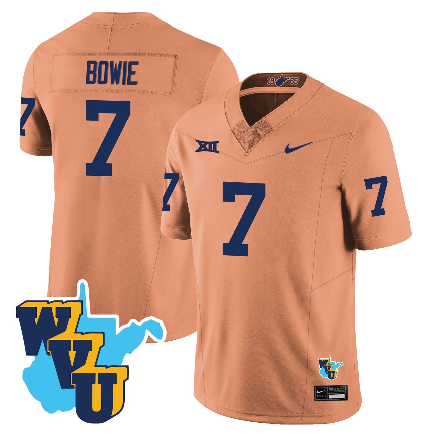 Men's West Virginia Mountaineers 1965-2025 Throwback Jersey - All Stitched