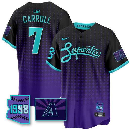 Men's Arizona Diamondbacks Purple for Second “Serpientes” City Connect Jersey - All Stitched