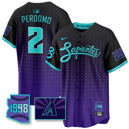 Men's Arizona Diamondbacks Purple for Second “Serpientes” City Connect Jersey - All Stitched