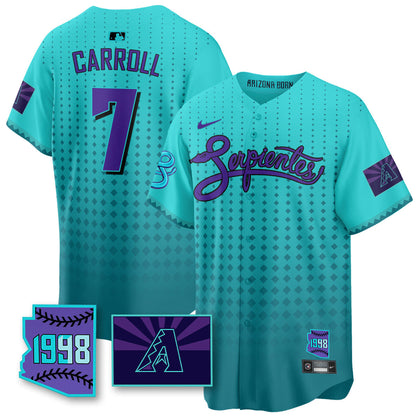 Men's Arizona Diamondbacks Purple for Second “Serpientes” City Connect Jersey - All Stitched