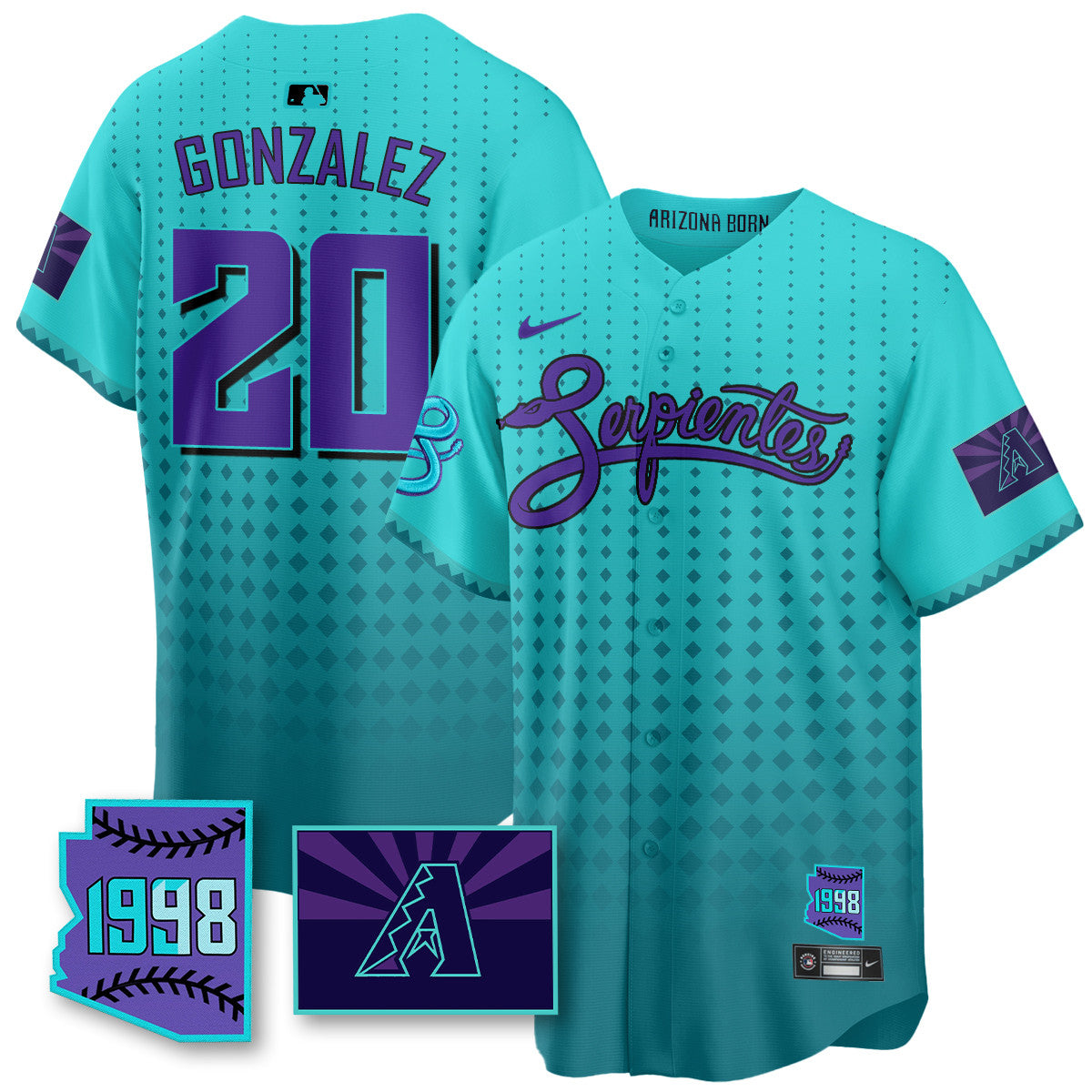 Men's Arizona Diamondbacks Purple for Second “Serpientes” City Connect Jersey - All Stitched