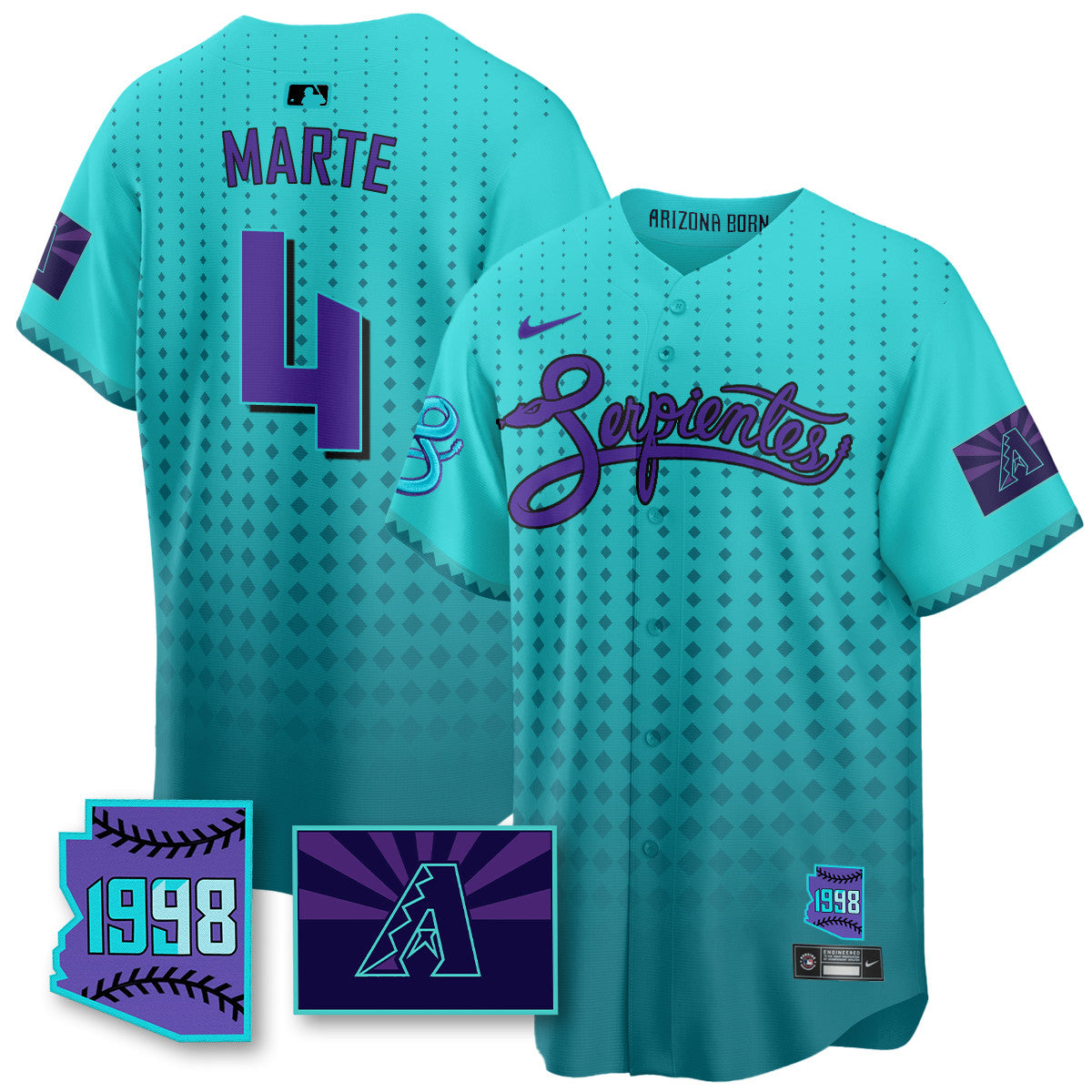 Men's Arizona Diamondbacks Purple for Second “Serpientes” City Connect Jersey - All Stitched