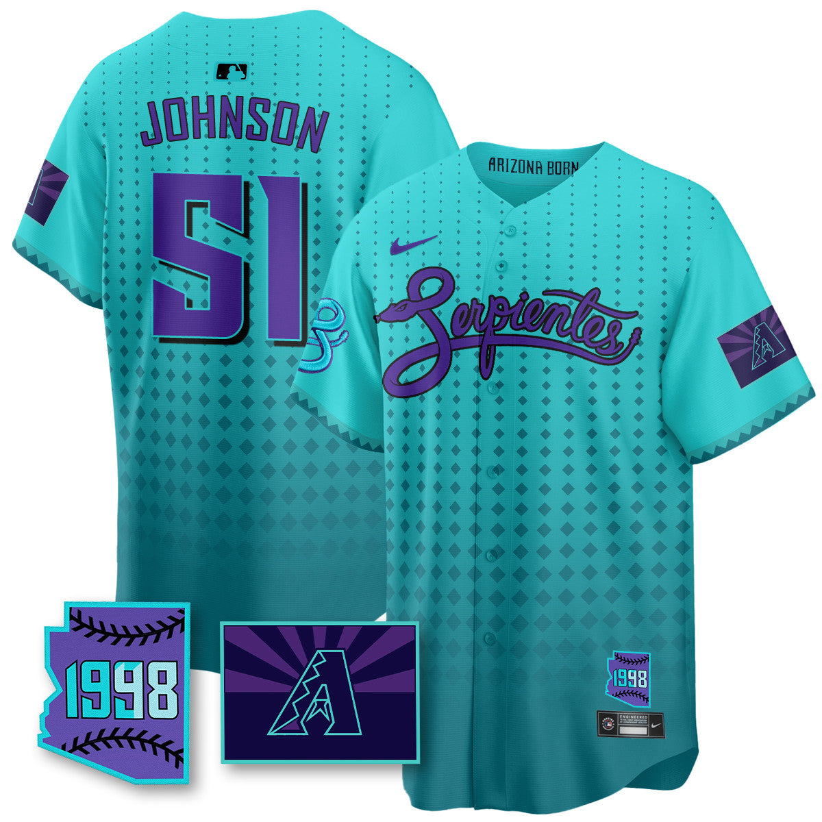 Men's Arizona Diamondbacks Purple for Second “Serpientes” City Connect Jersey - All Stitched