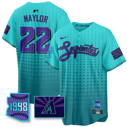 Men's Arizona Diamondbacks Purple for Second “Serpientes” City Connect Jersey - All Stitched