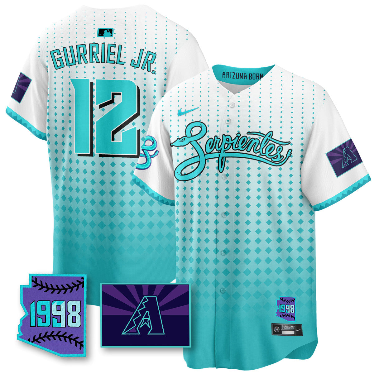 Men's Arizona Diamondbacks Purple for Second “Serpientes” City Connect Jersey - All Stitched