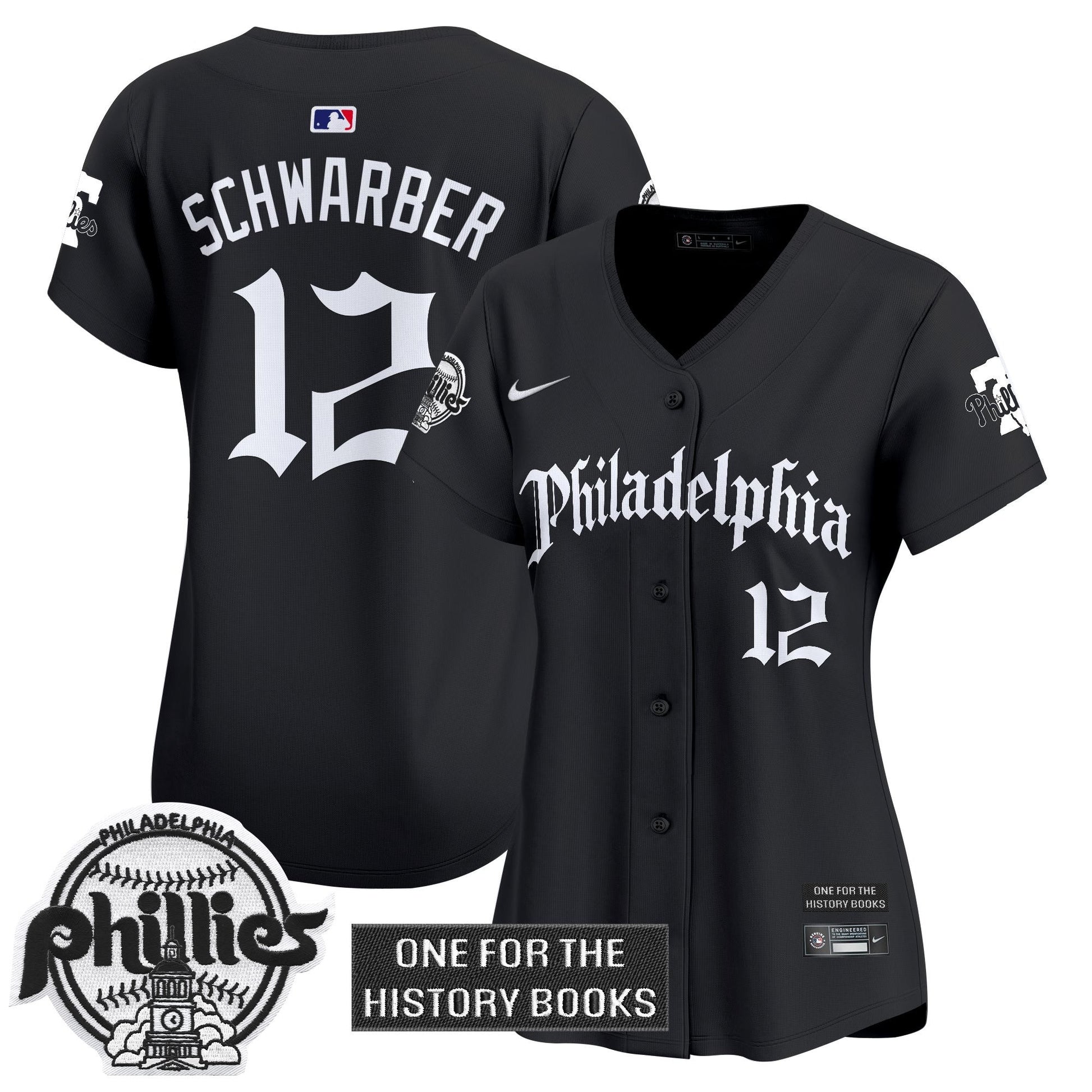 Women's Phillies 'Retro Newspaper Edition' Vapor Premier Limited Jersey - All Stitched