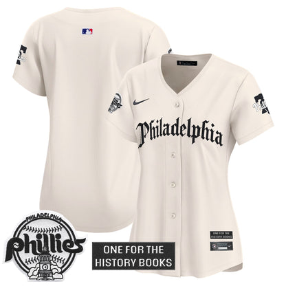 Women's Phillies 'Retro Newspaper Edition' Vapor Premier Limited Jersey - All Stitched