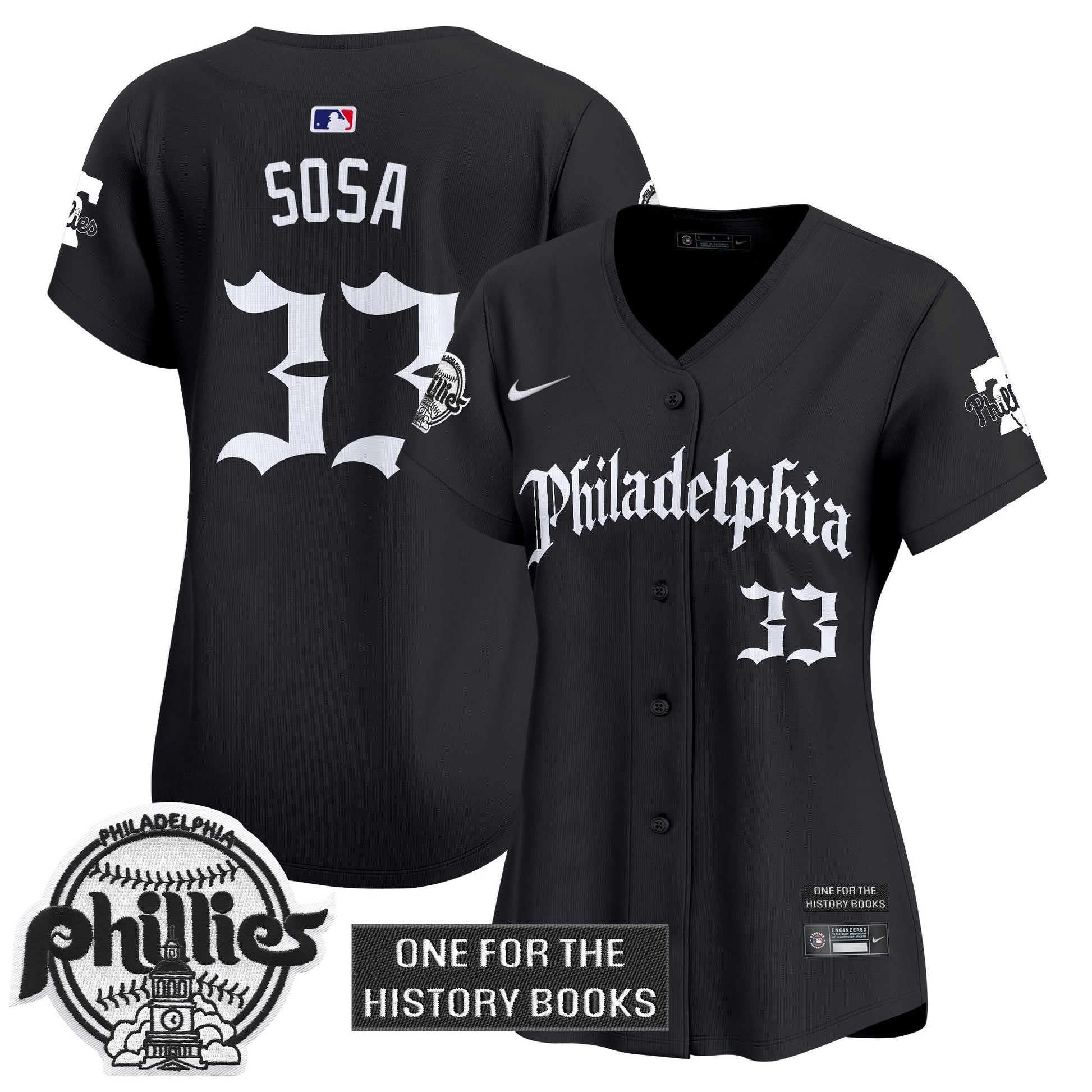 Women's Phillies 'Retro Newspaper Edition' Vapor Premier Limited Jersey - All Stitched