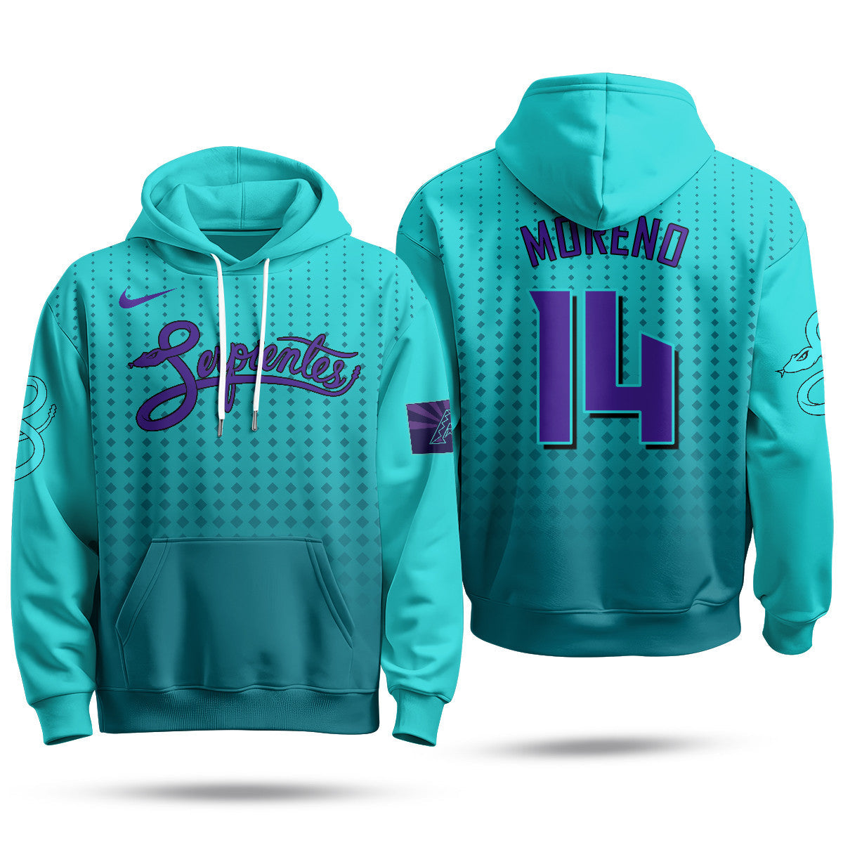 Arizona Diamondbacks Purple for Second “Serpientes” City Connect Hoodie - All Stitched