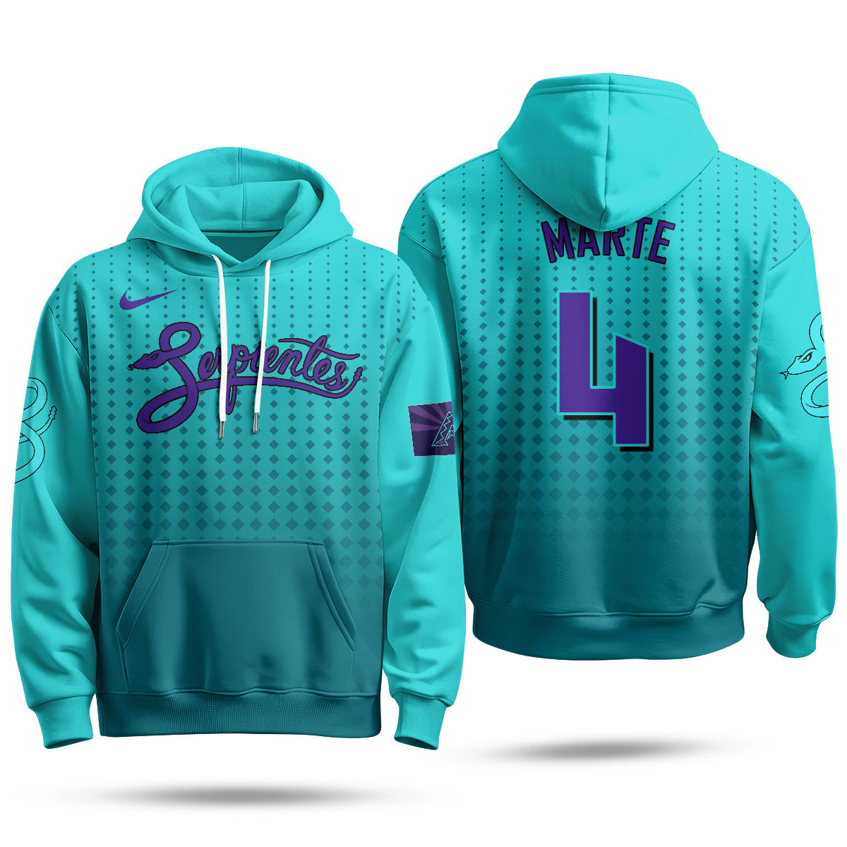 Arizona Diamondbacks Purple for Second “Serpientes” City Connect Hoodie - All Stitched