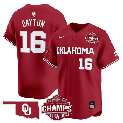 Men's Size - Oklahoma Sooners 2025 SEC Softball Conference Tournament Champions Patch Vapor Premier Limited Jersey - All Stitched
