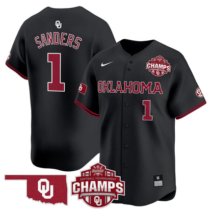 Men's Size - Oklahoma Sooners 2025 SEC Softball Conference Tournament Champions Patch Vapor Premier Limited Jersey - All Stitched