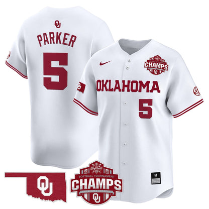 Men's Size - Oklahoma Sooners 2025 SEC Softball Conference Tournament Champions Patch Vapor Premier Limited Jersey - All Stitched