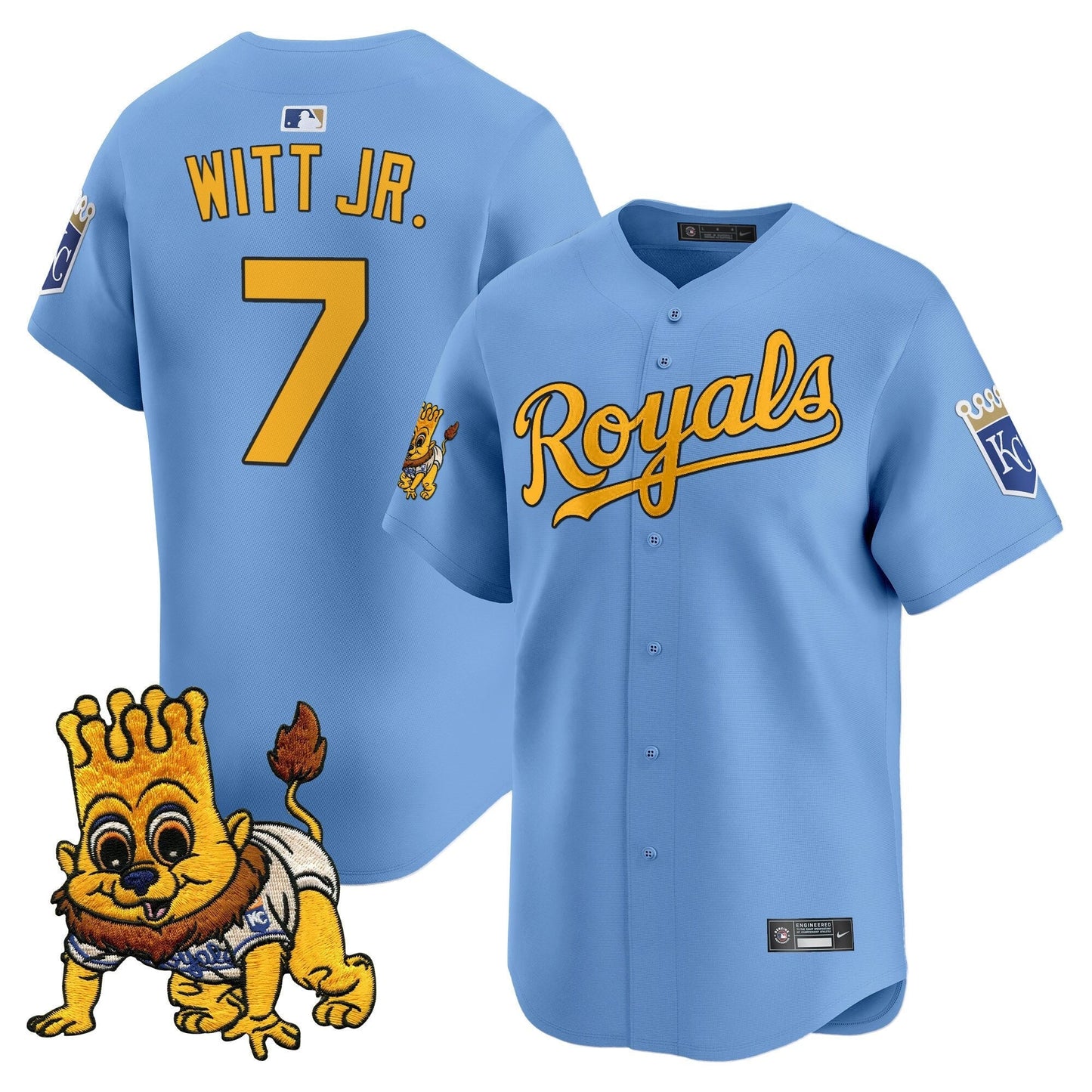 Men's Kansas City Royals Sluggerrr Patch Vapor Premier Limited Jersey - All Stitched