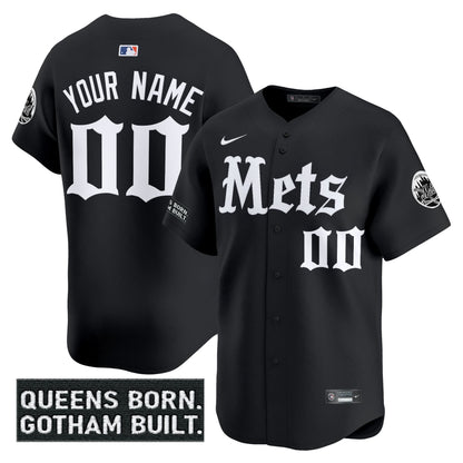 New York Mets 'Gotham Gothic Edition' Vapor Premier Limited Custom Jersey - All Stitched