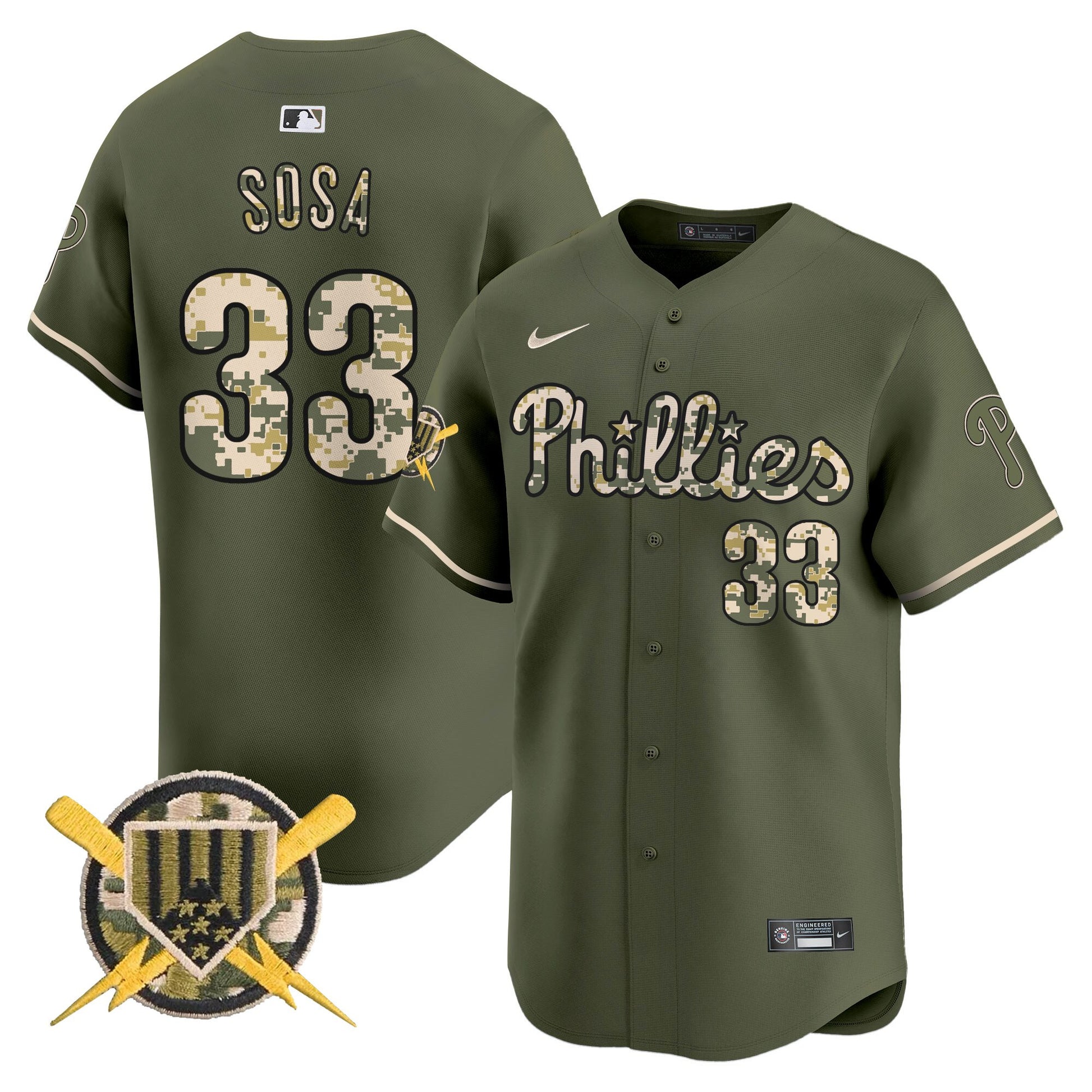 Philadelphia Phillies Armed Forces Day Vapor Premier Limited Jersey - All Stitched V2