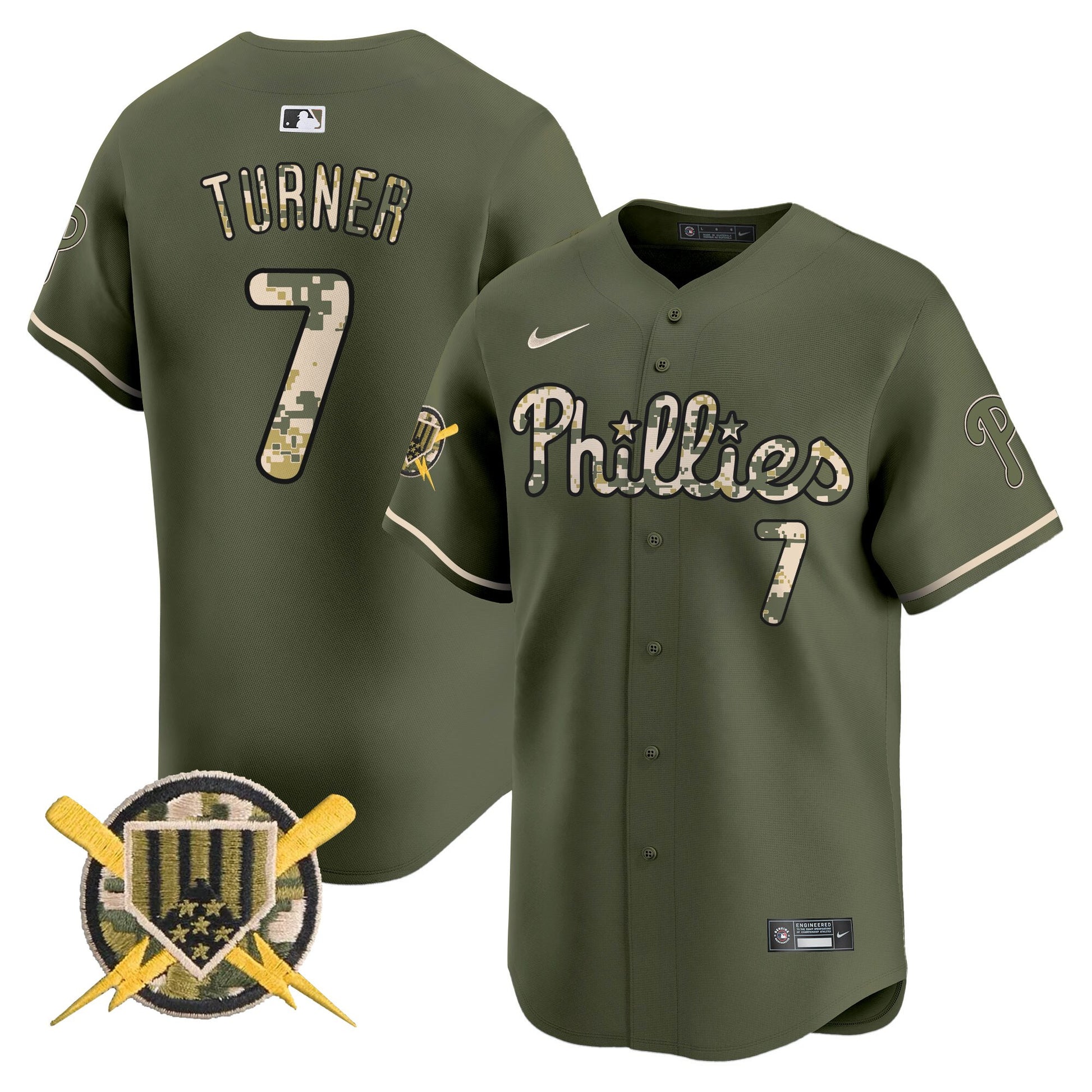 Philadelphia Phillies Armed Forces Day Vapor Premier Limited Jersey - All Stitched V2