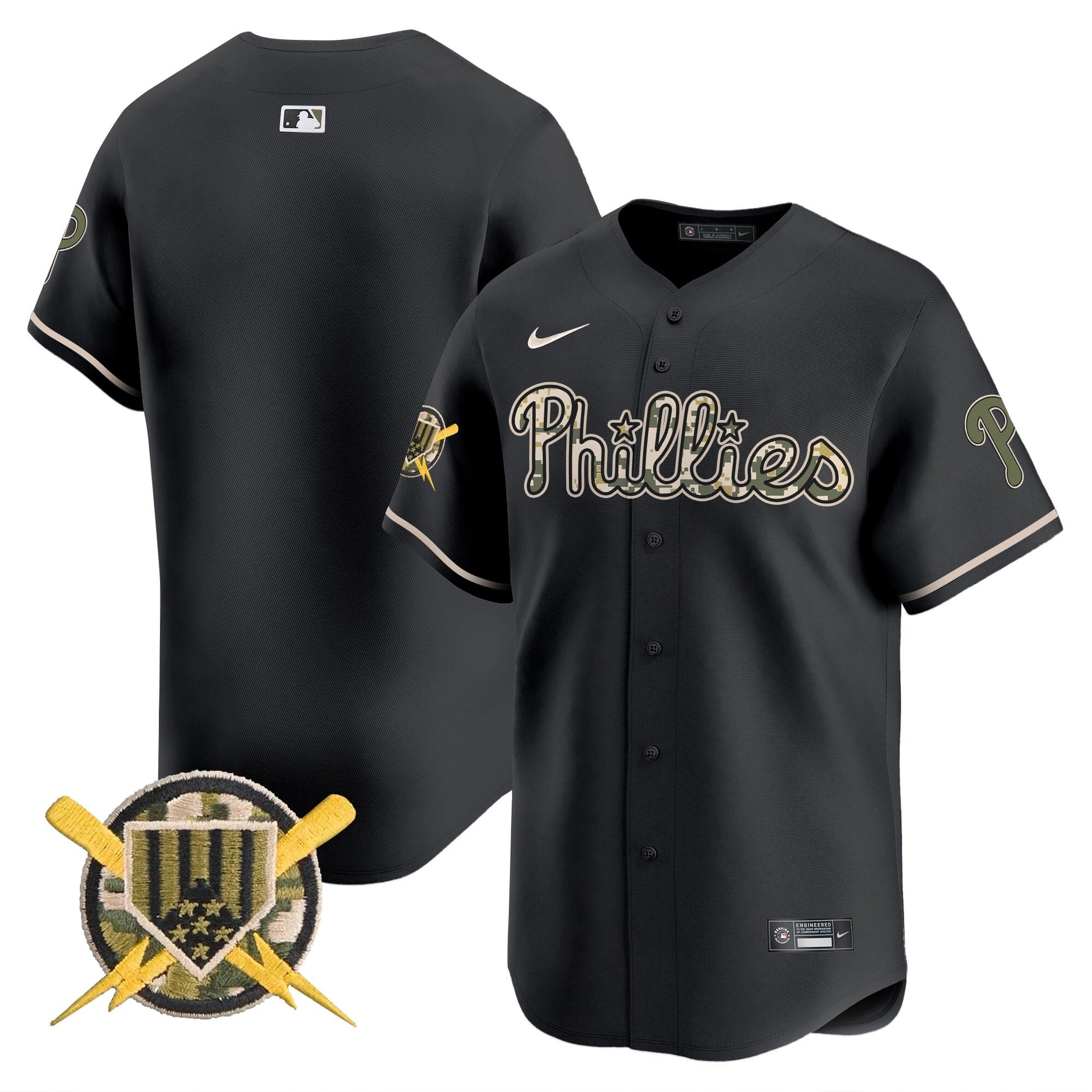 Philadelphia Phillies Armed Forces Day Vapor Premier Limited Jersey - All Stitched V2