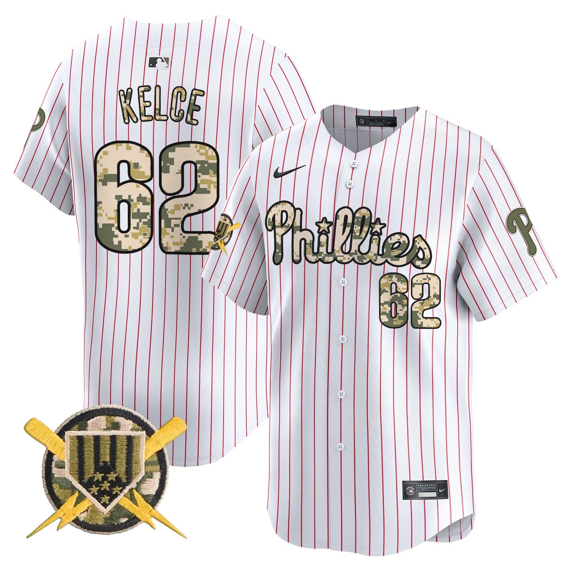 Philadelphia Phillies Armed Forces Day Vapor Premier Limited Jersey - All Stitched V2