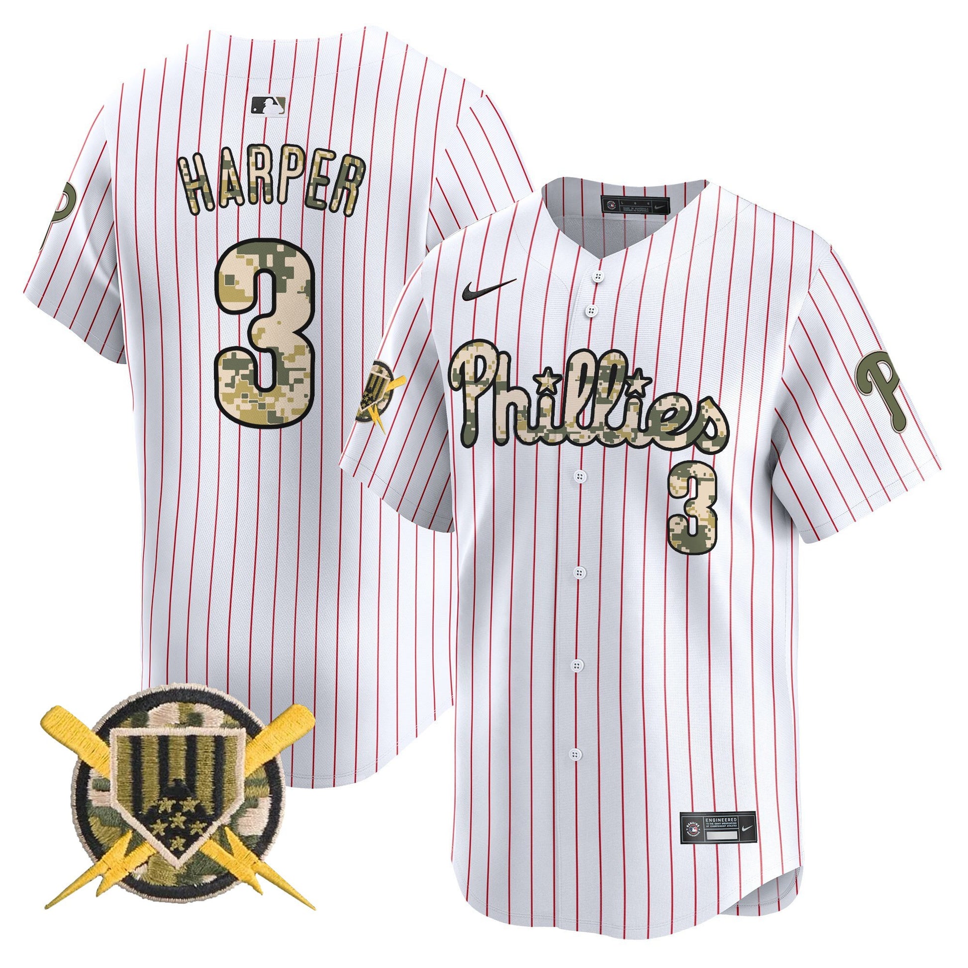 Philadelphia Phillies Armed Forces Day Vapor Premier Limited Jersey - All Stitched V2