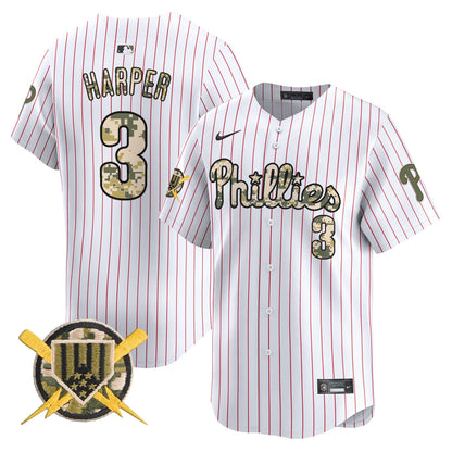 Philadelphia Phillies Armed Forces Day Vapor Premier Limited Jersey - All Stitched V2