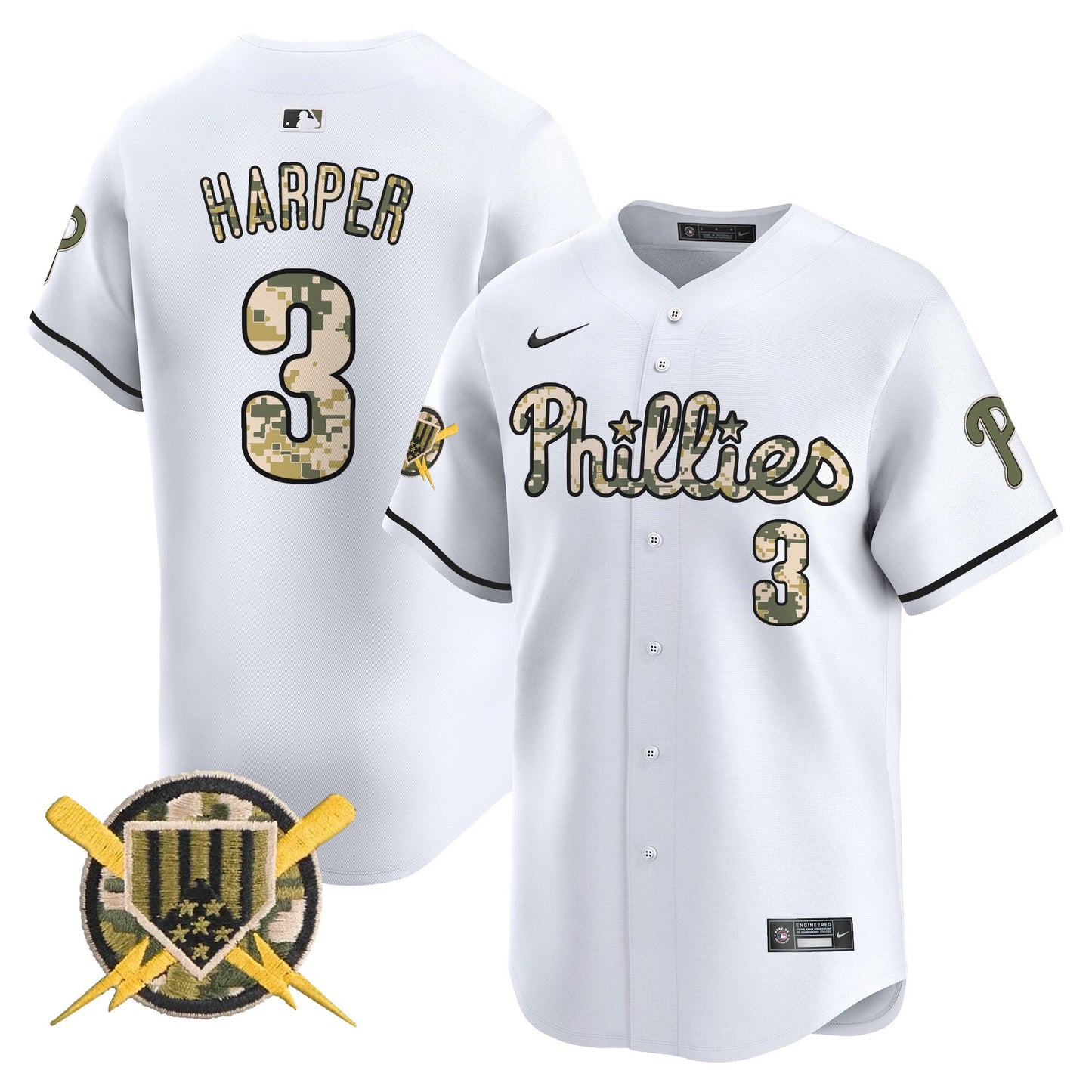 Philadelphia Phillies Armed Forces Day Vapor Premier Limited Jersey - All Stitched V2