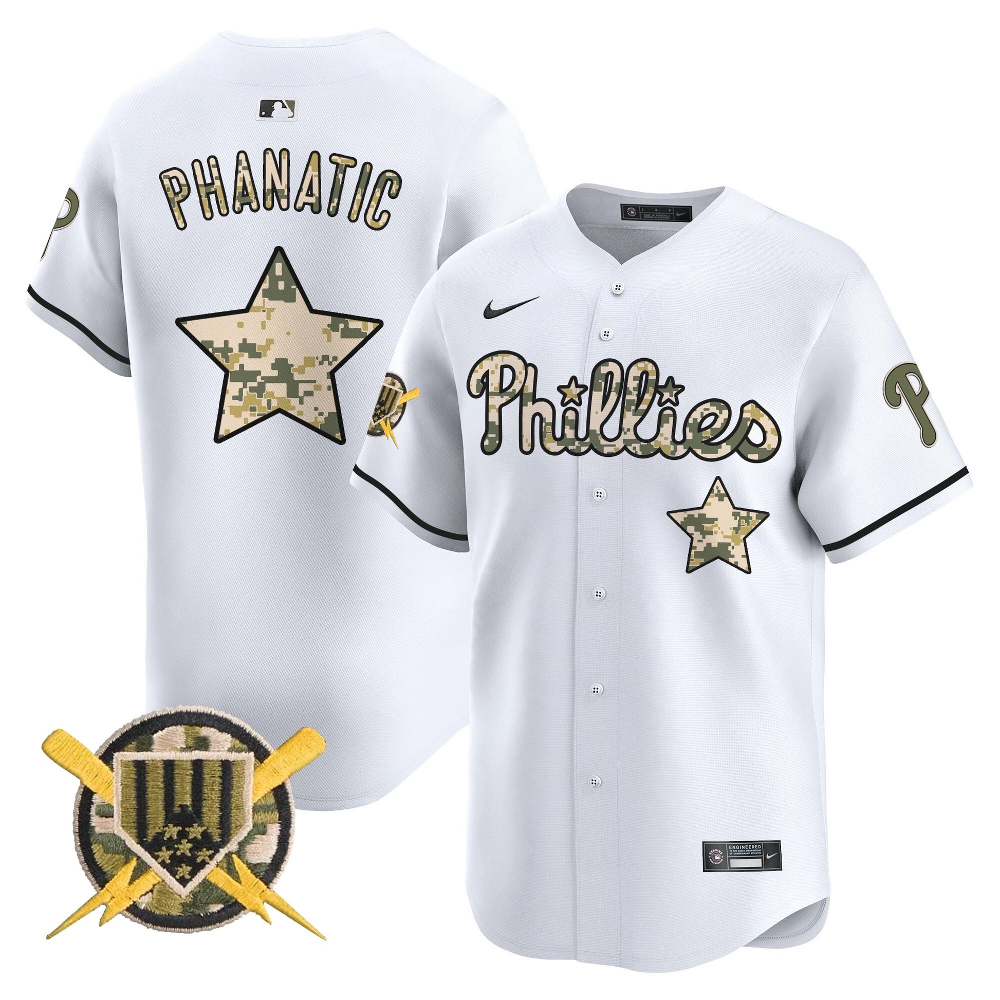 Philadelphia Phillies Armed Forces Day Vapor Premier Limited Jersey - All Stitched V2