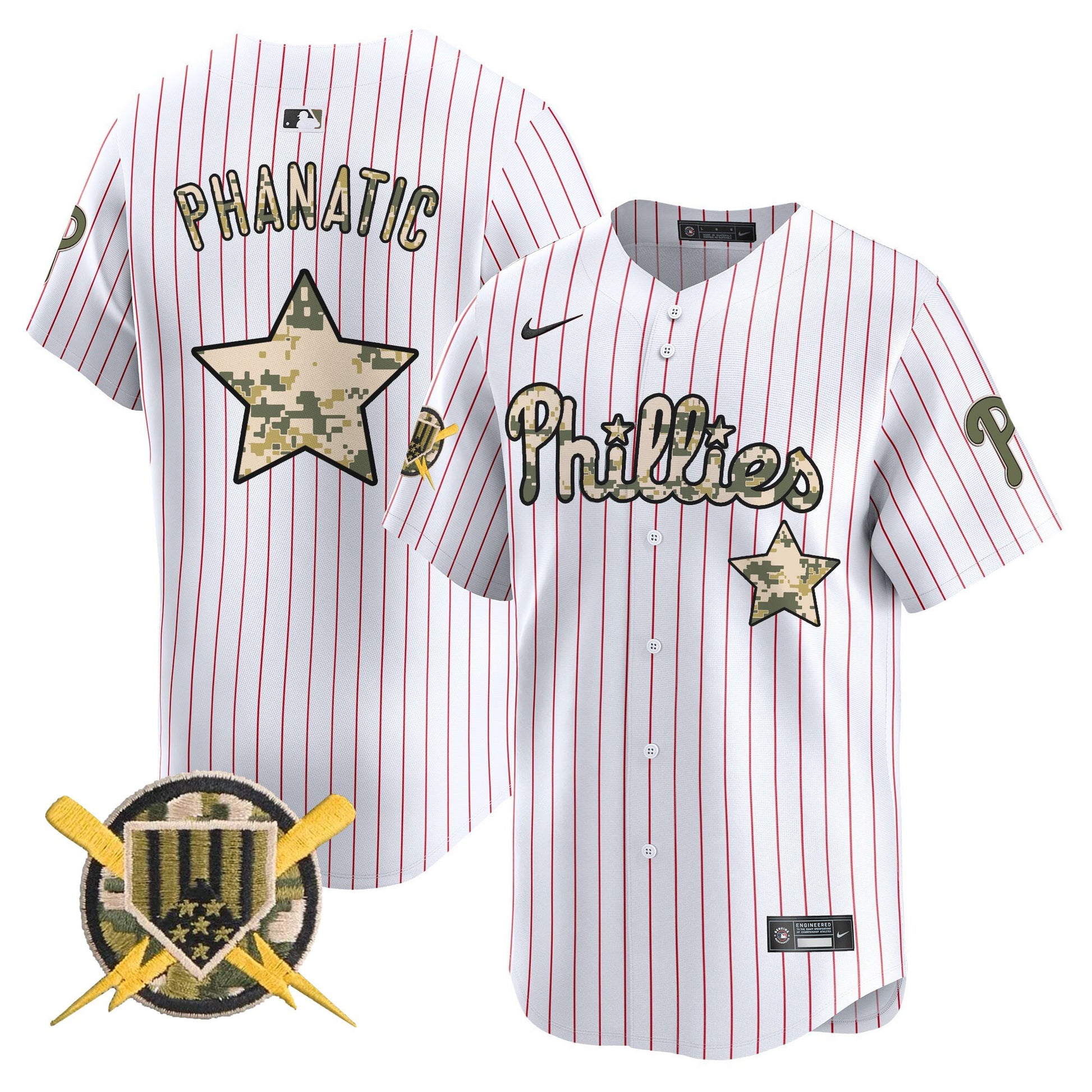 Philadelphia Phillies Armed Forces Day Vapor Premier Limited Jersey - All Stitched V2