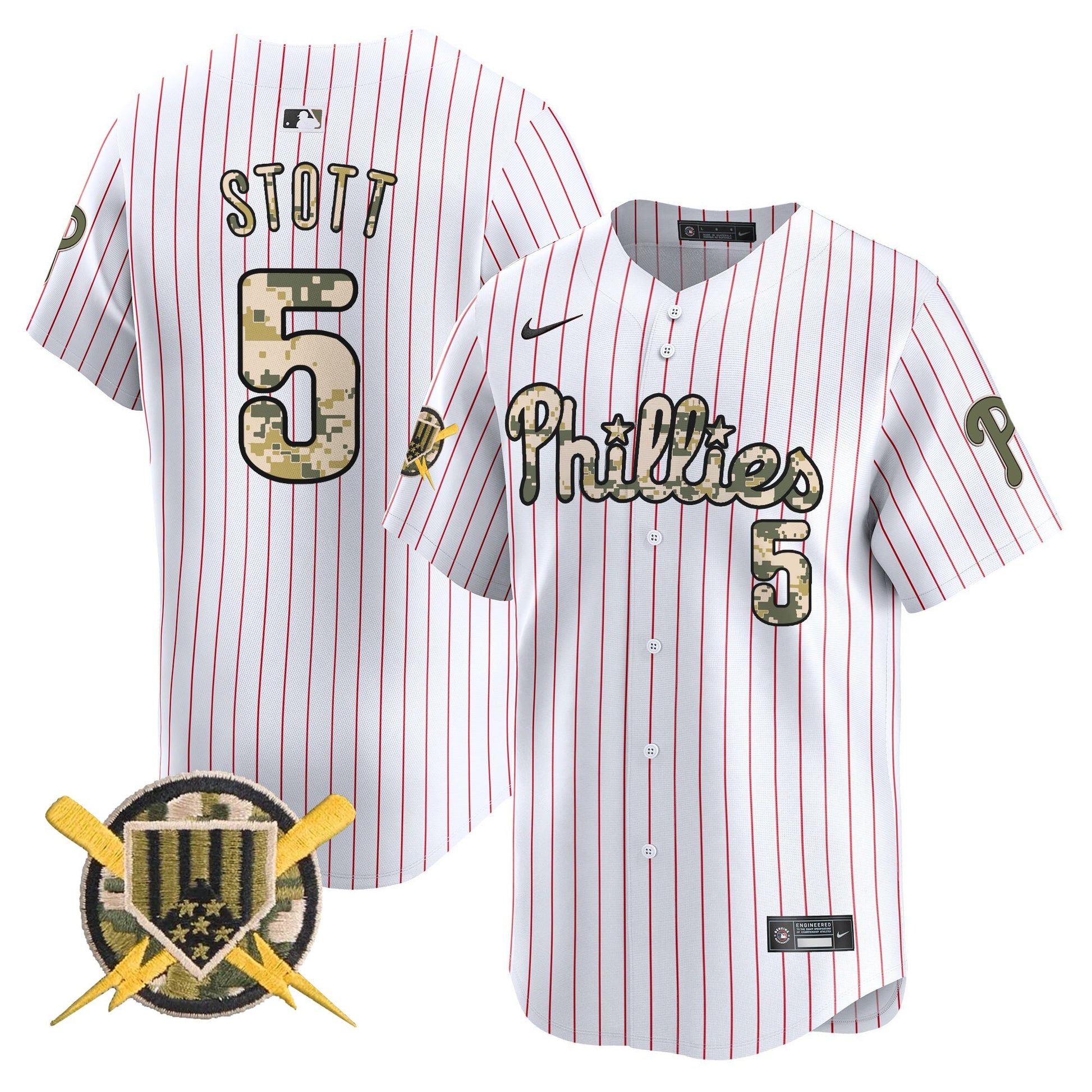 Philadelphia Phillies Armed Forces Day Vapor Premier Limited Jersey - All Stitched V2
