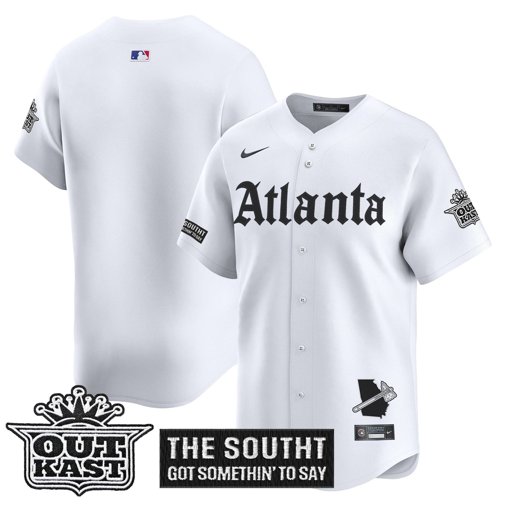 Men's Atlanta Braves 'Gothic South x Outkast Edition' Vapor Premier Limited Jersey - All Stitched
